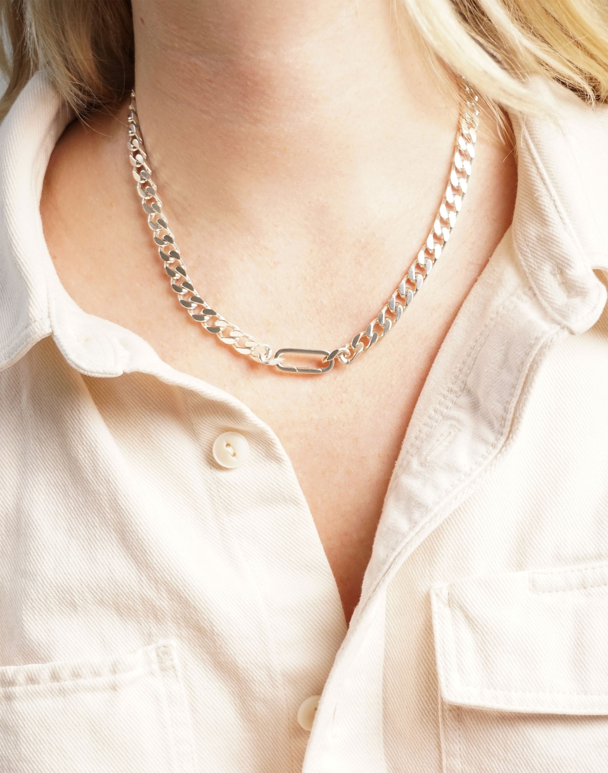 CHARLOTTE CAUWE STUDIO Curb Chain Necklace in Sterling Silver