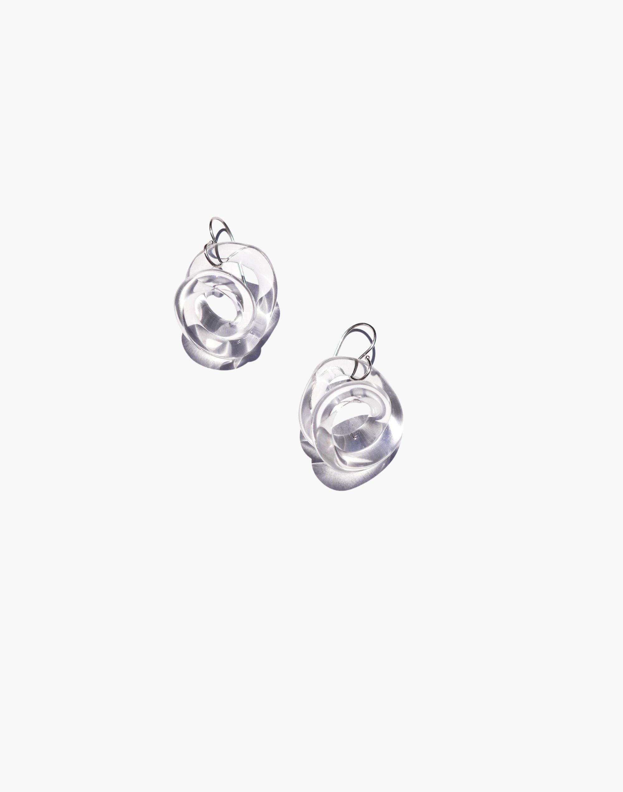 Jane D'Arensbourg Clear Squiggle Earrings