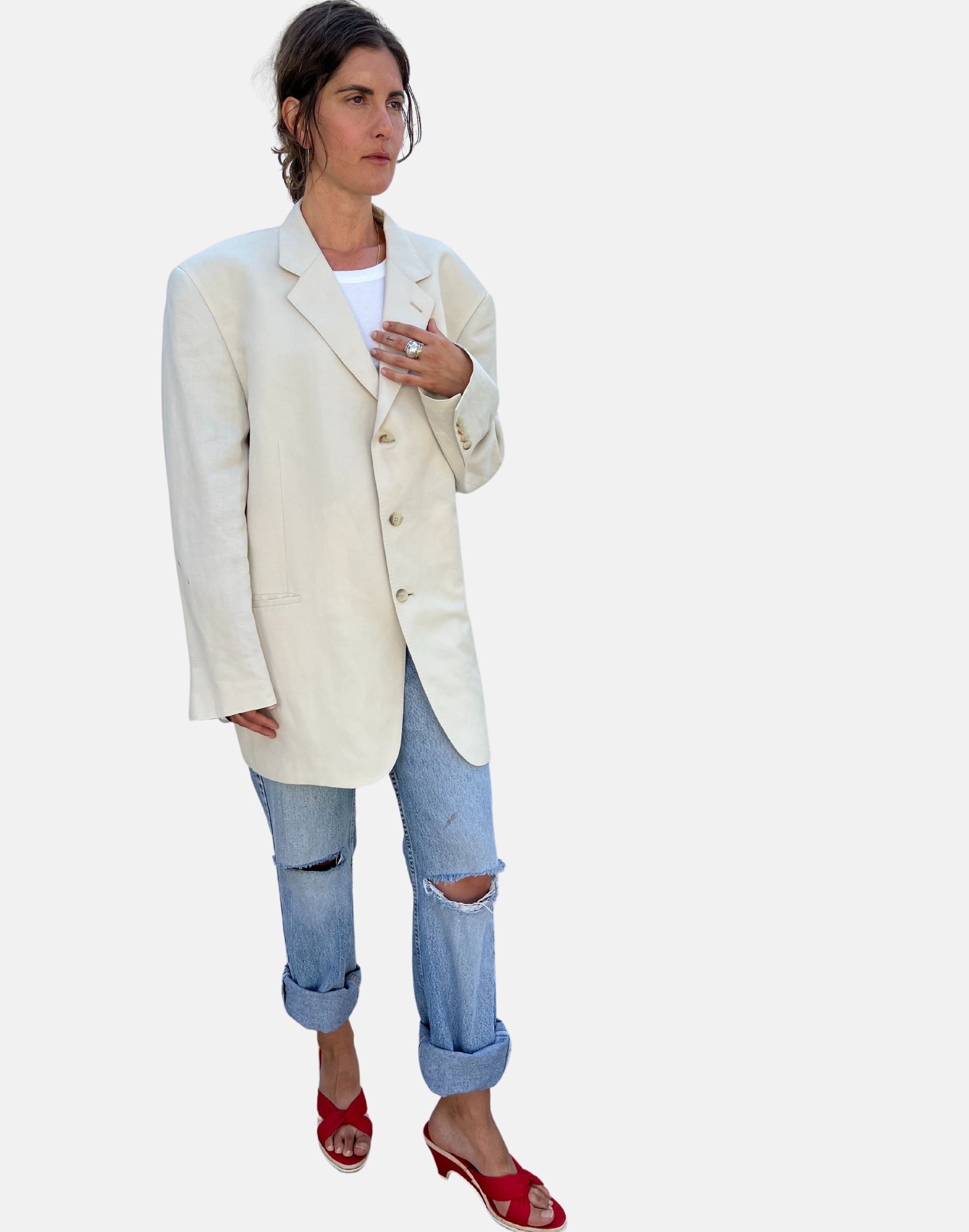 people of 2morrow vintage wilke-rodriguez linen blazer
