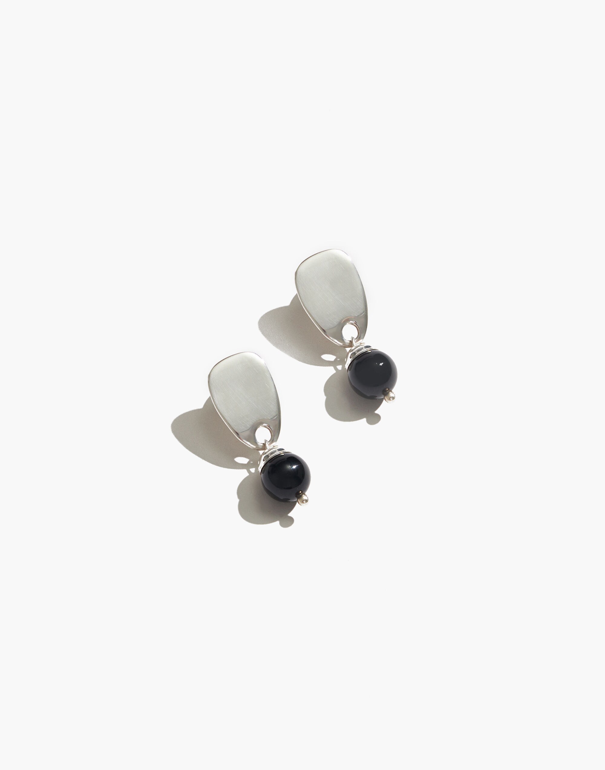 Maslo Jewelry Cecilia Black Onyx Earrings Sterling Silver