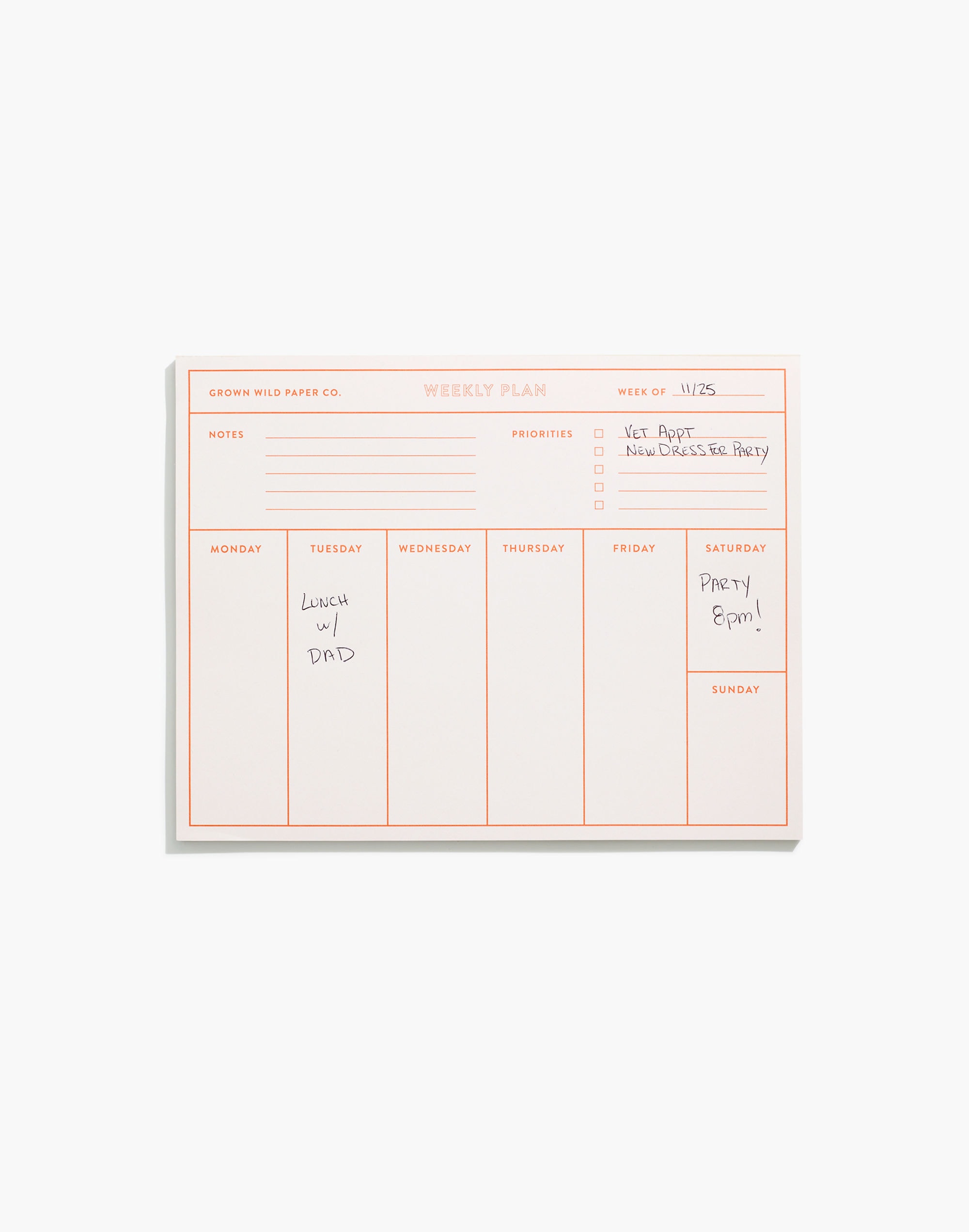 Madewell Grown Wild Paper Co. Weekly Planner | The Summit