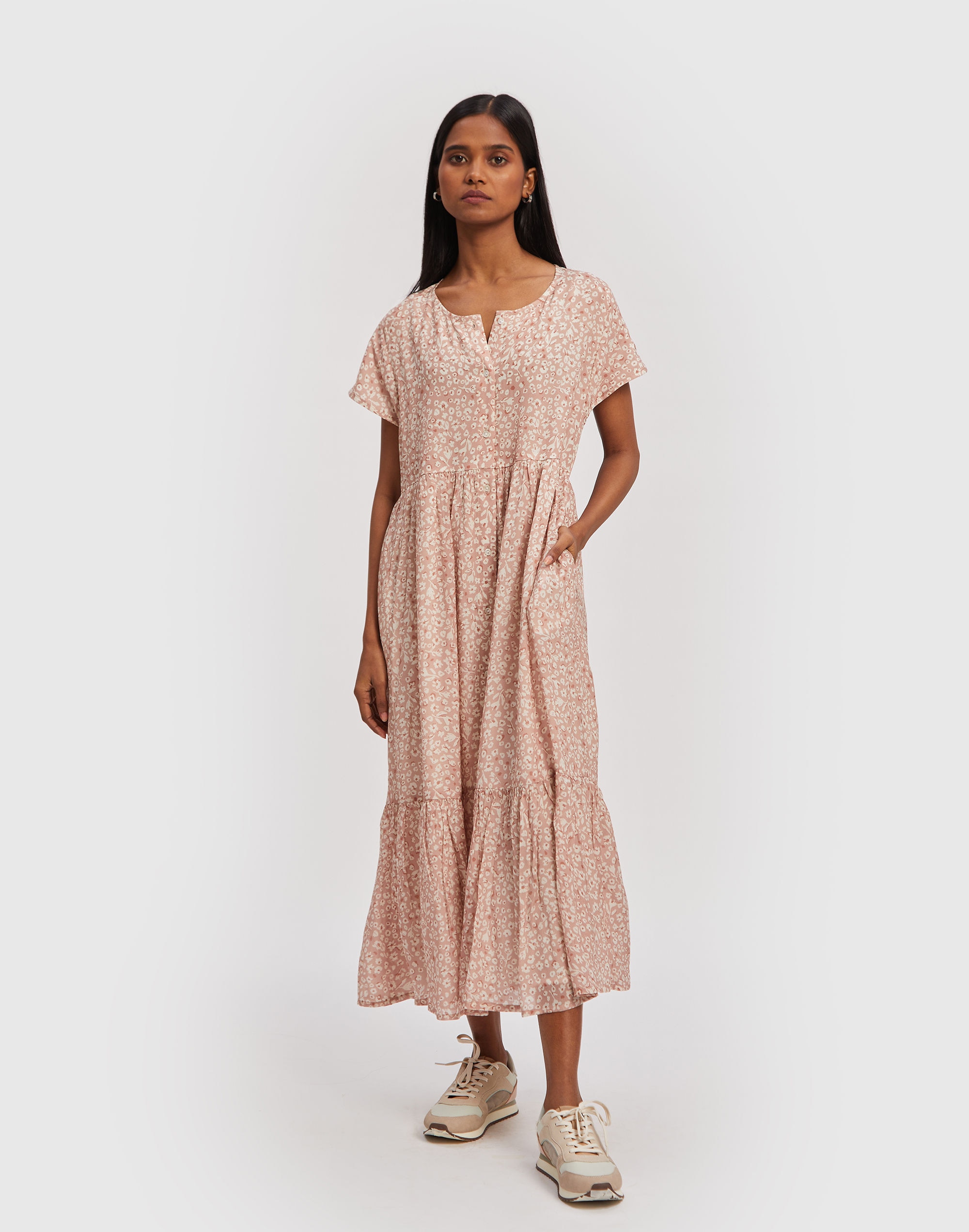 Reistor Midi Tiered Shirt Dress