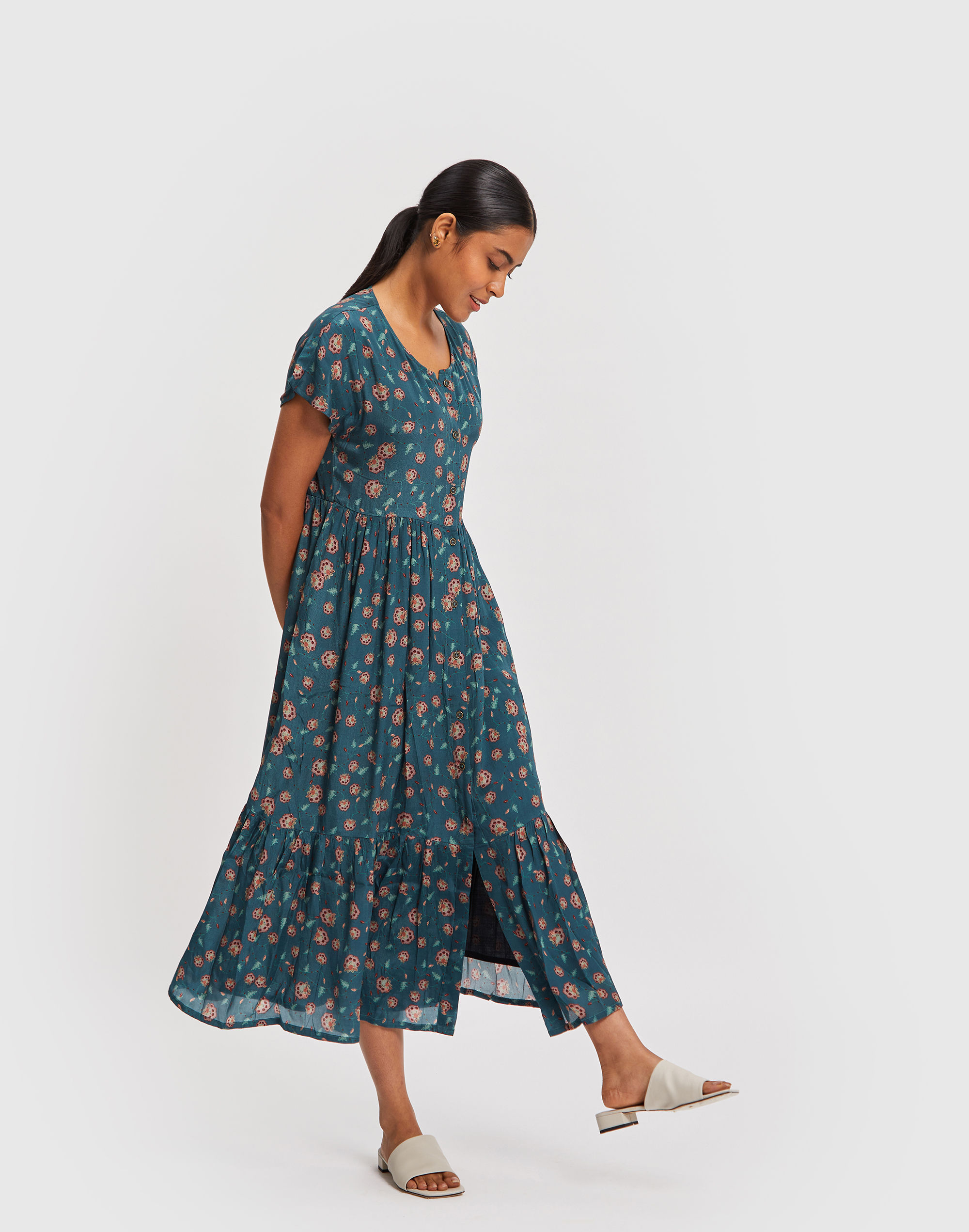 Madewell x Reistor Midi Tiered Shirt Dress