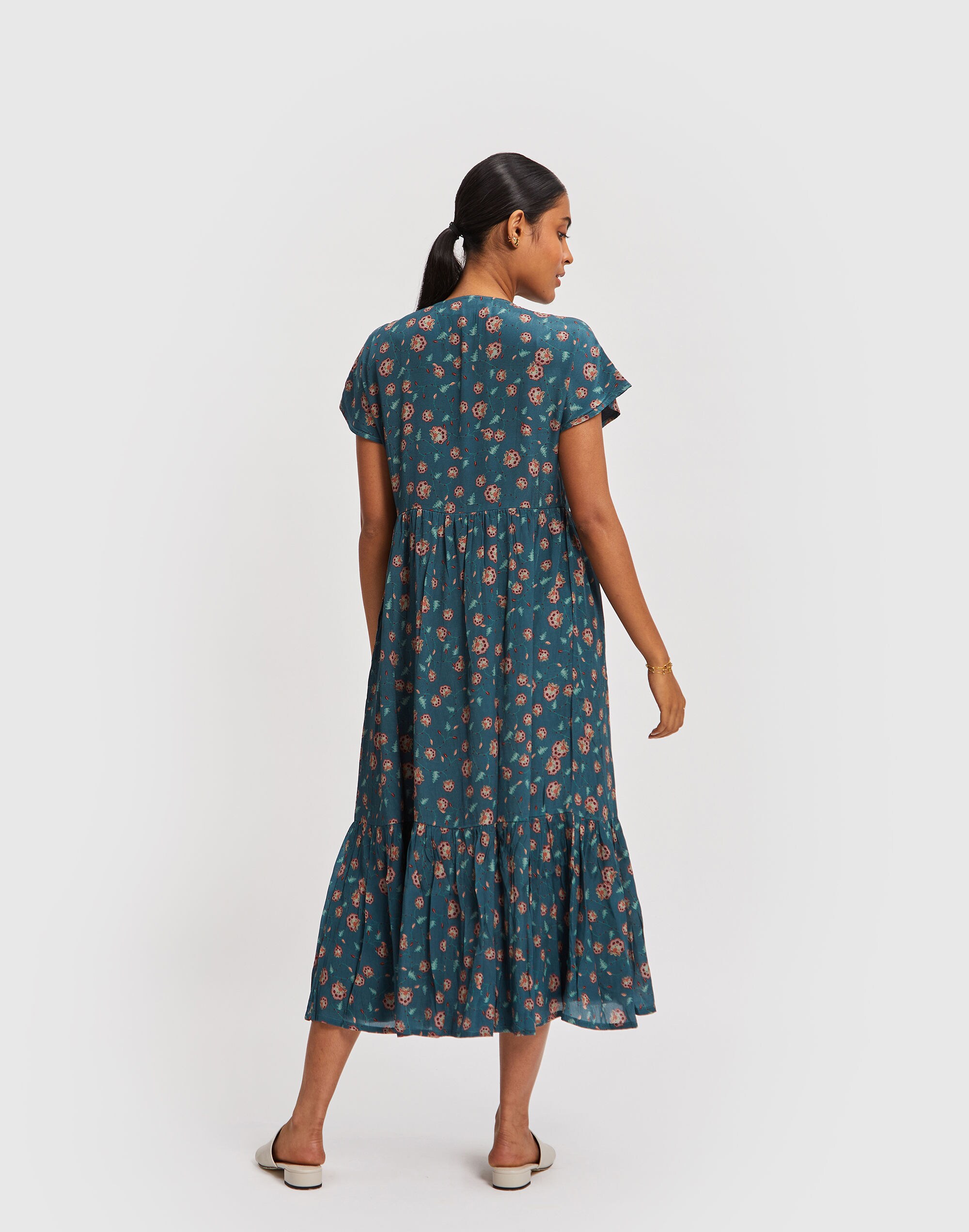 Madewell x Reistor Midi Tiered Shirt Dress