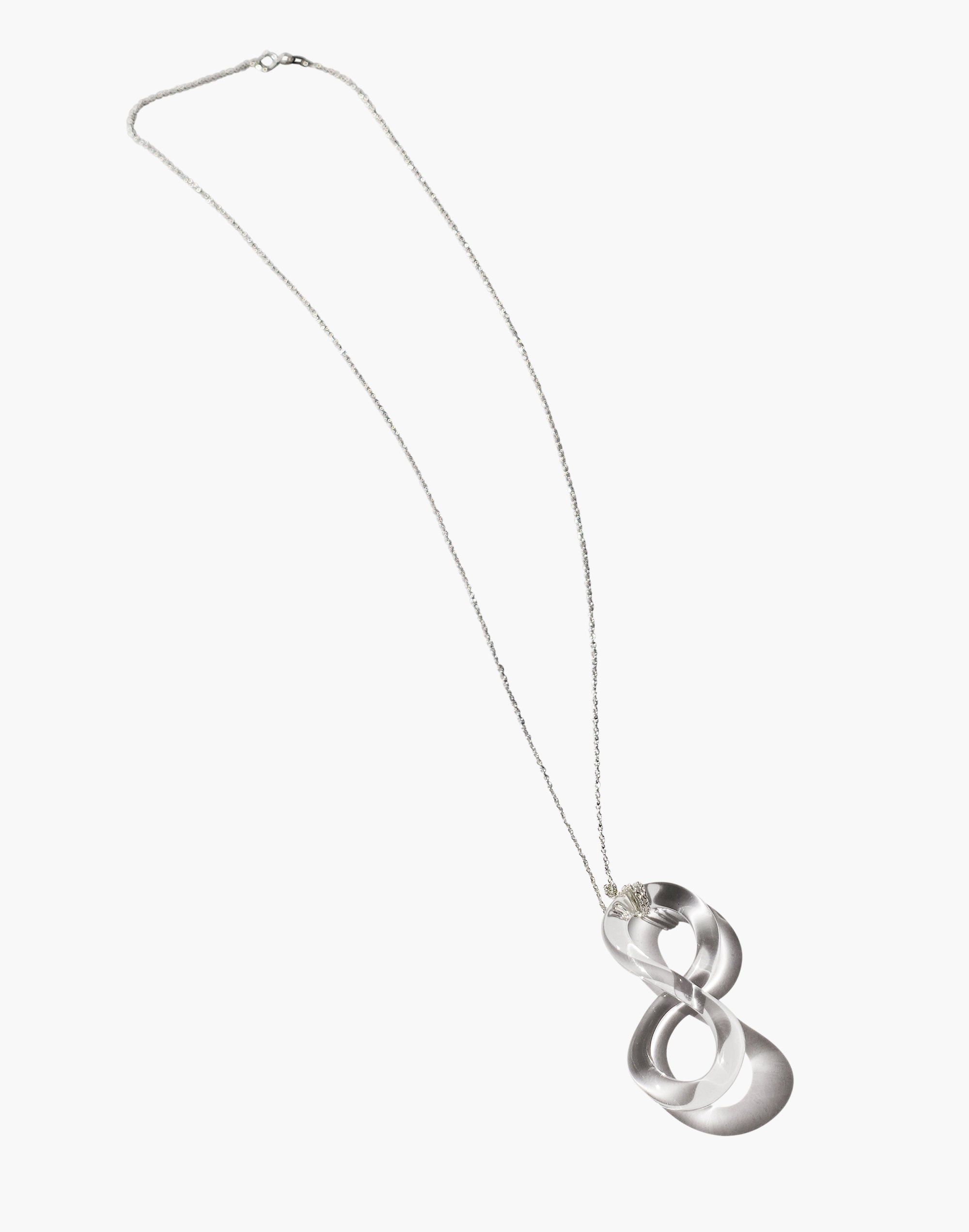Jane D'Arensbourg Clear Mobius Pendant Necklace