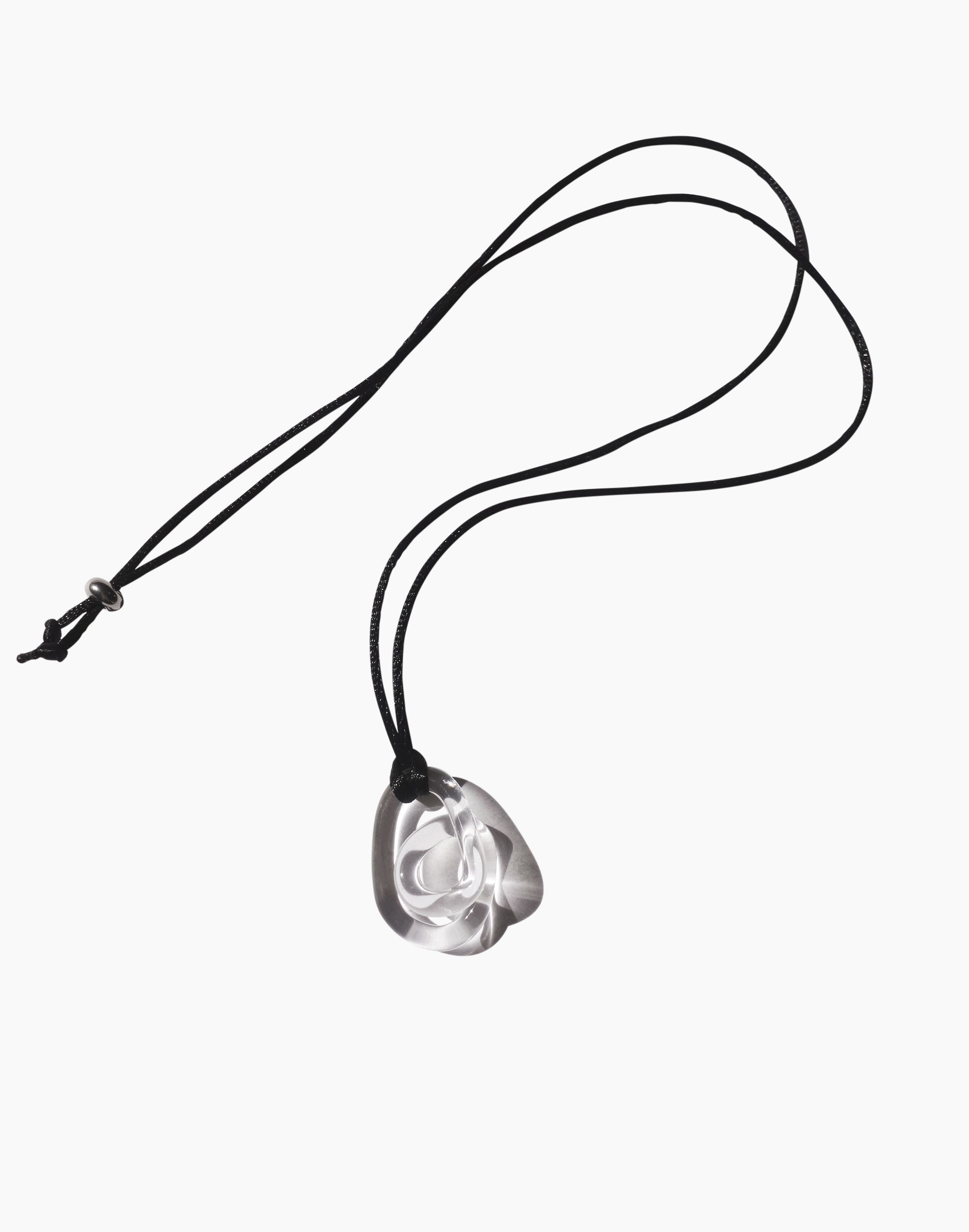 Jane D'Arensbourg Clear Squiggle Pendant Cord Necklace