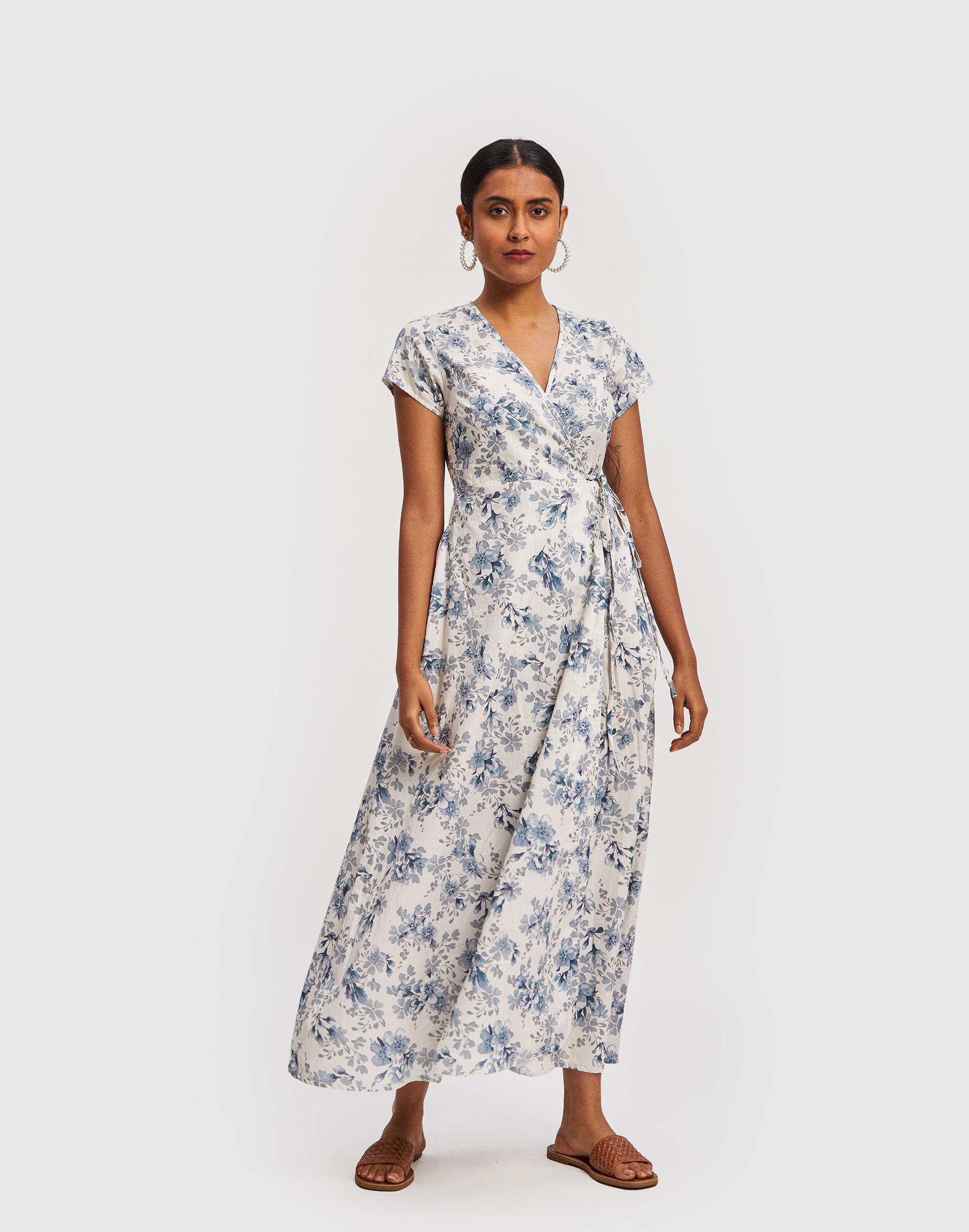 reistor white maxi wrap dress