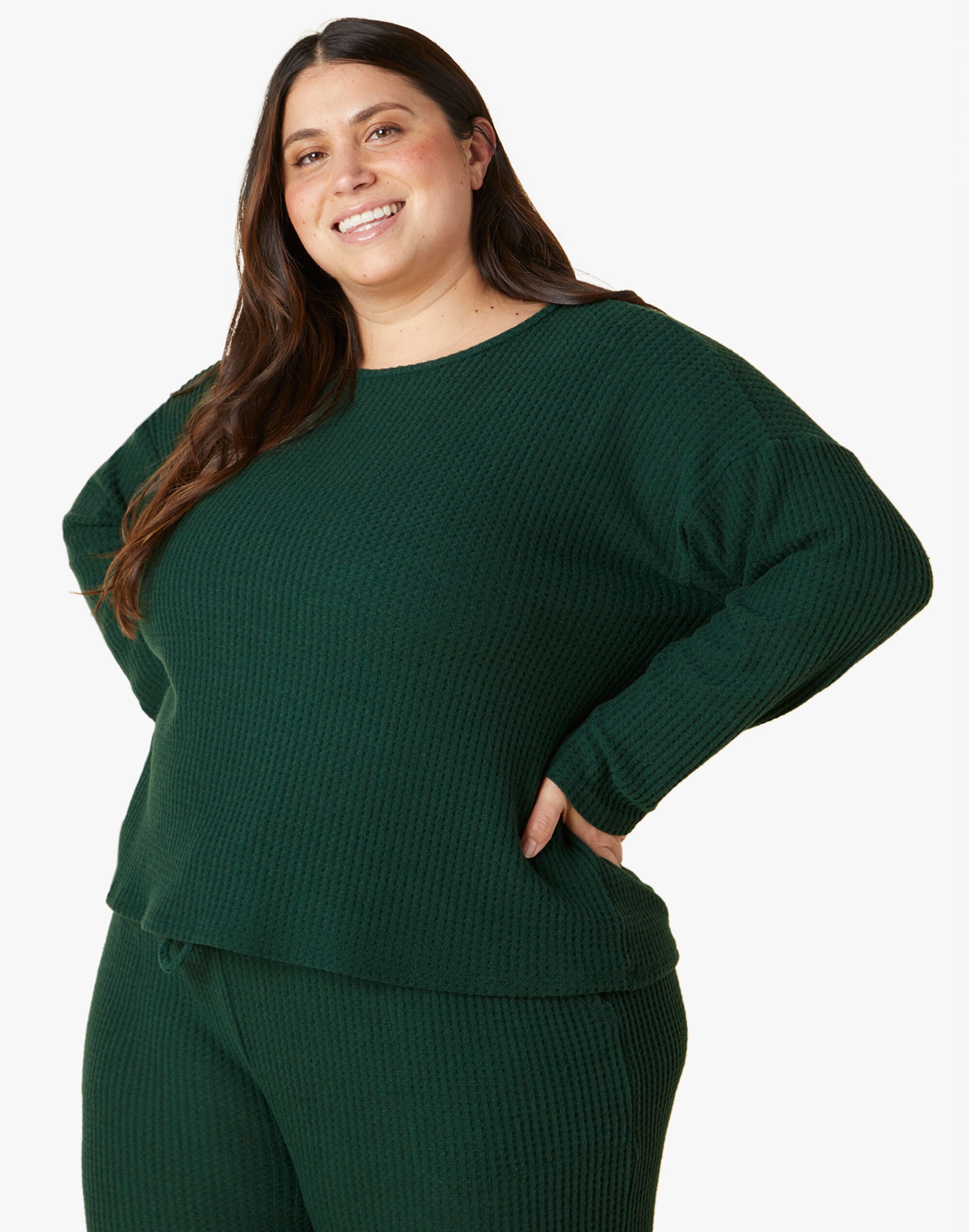 beyond yoga crew pullover (1x-4x)