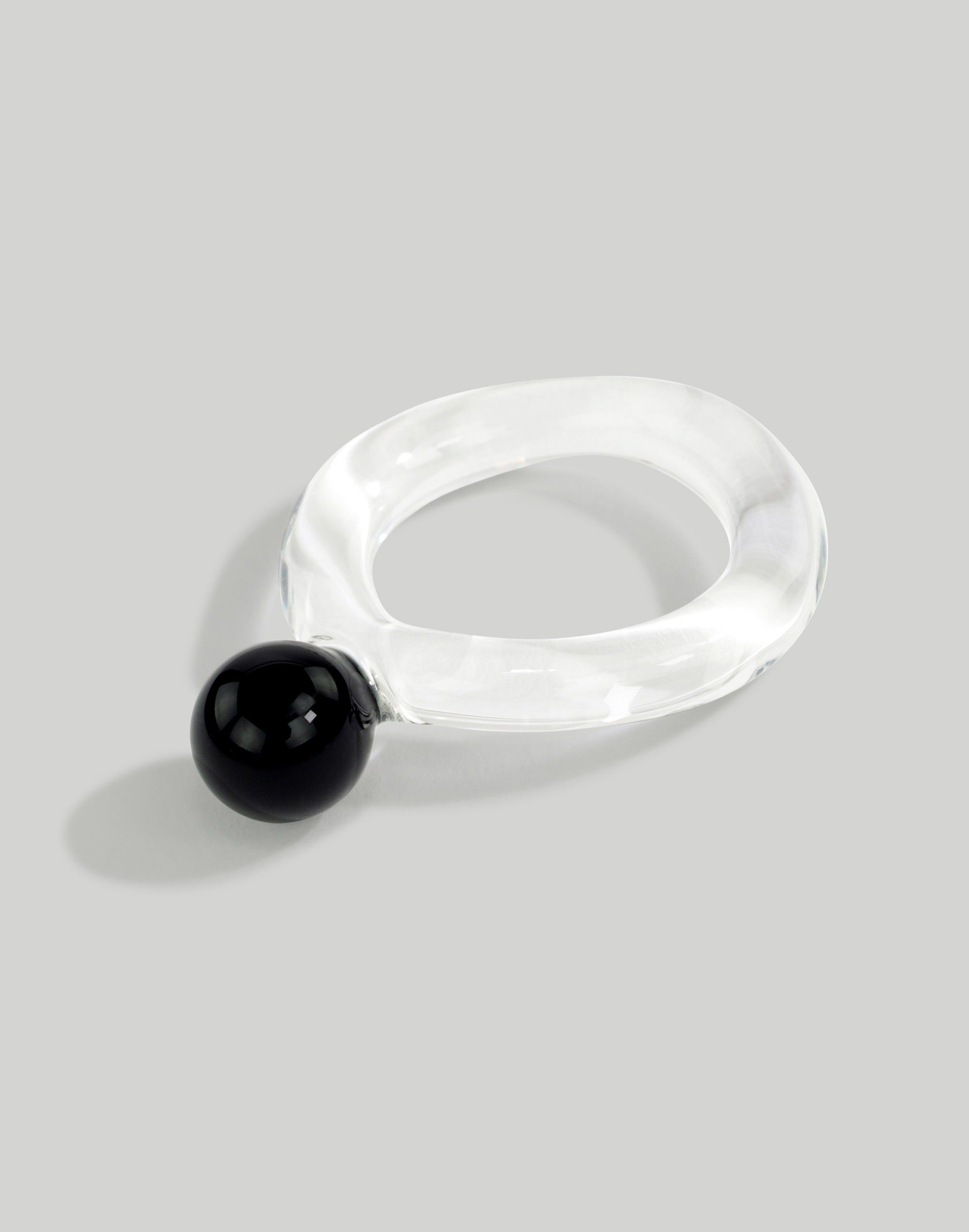 Jane D'Arensbourg Dot Black and Clear Glass Ring