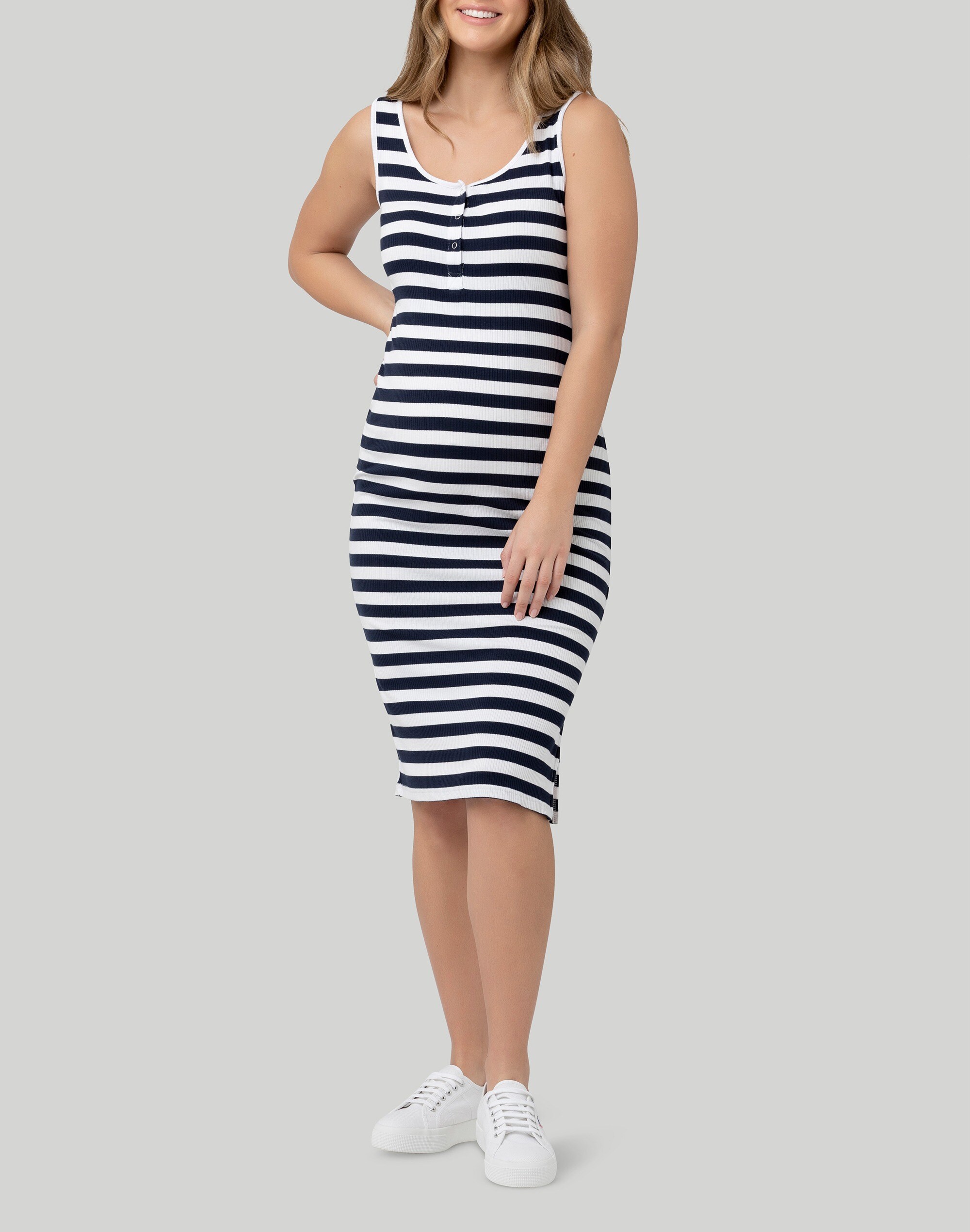Ripe Maternity Lee Button Down Rib Dress