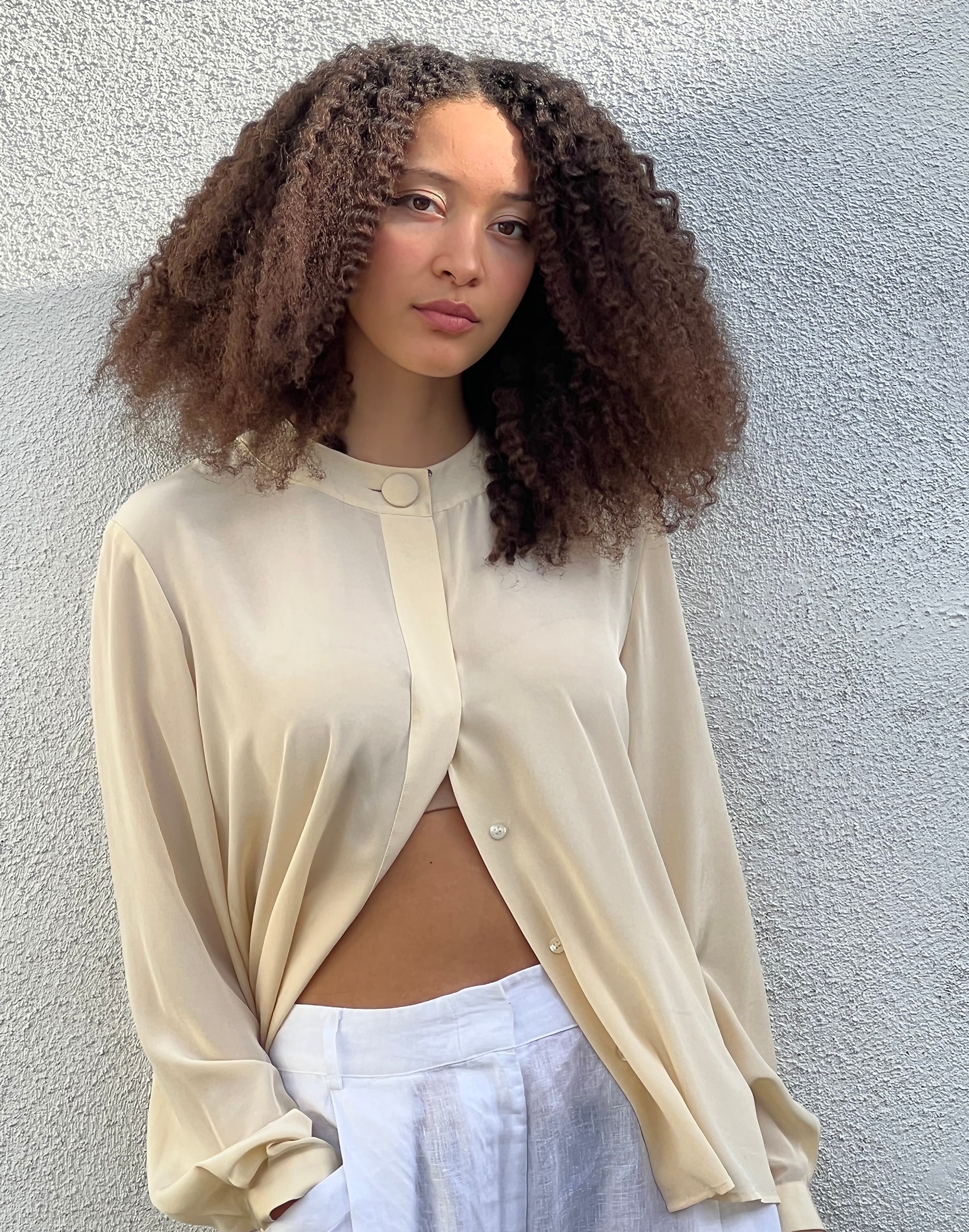 people of 2morrow 100% silk classic blouse