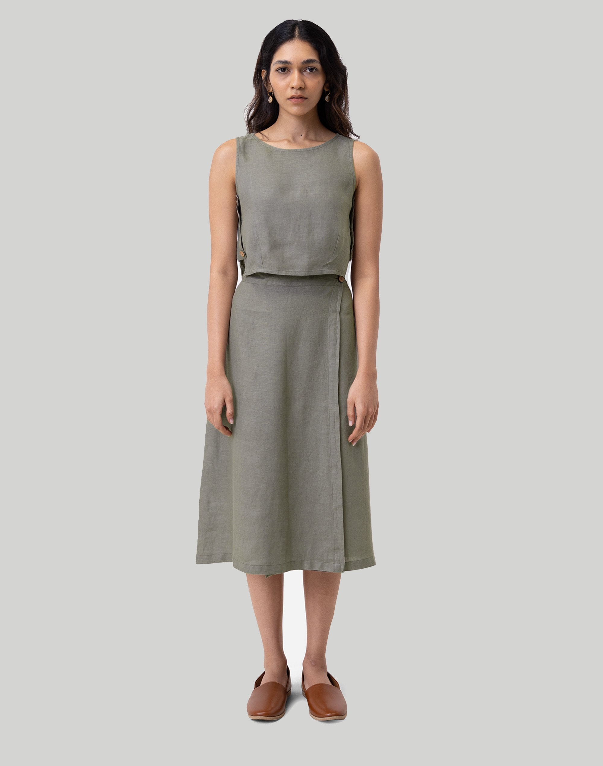 reistor overlap midi skirt
