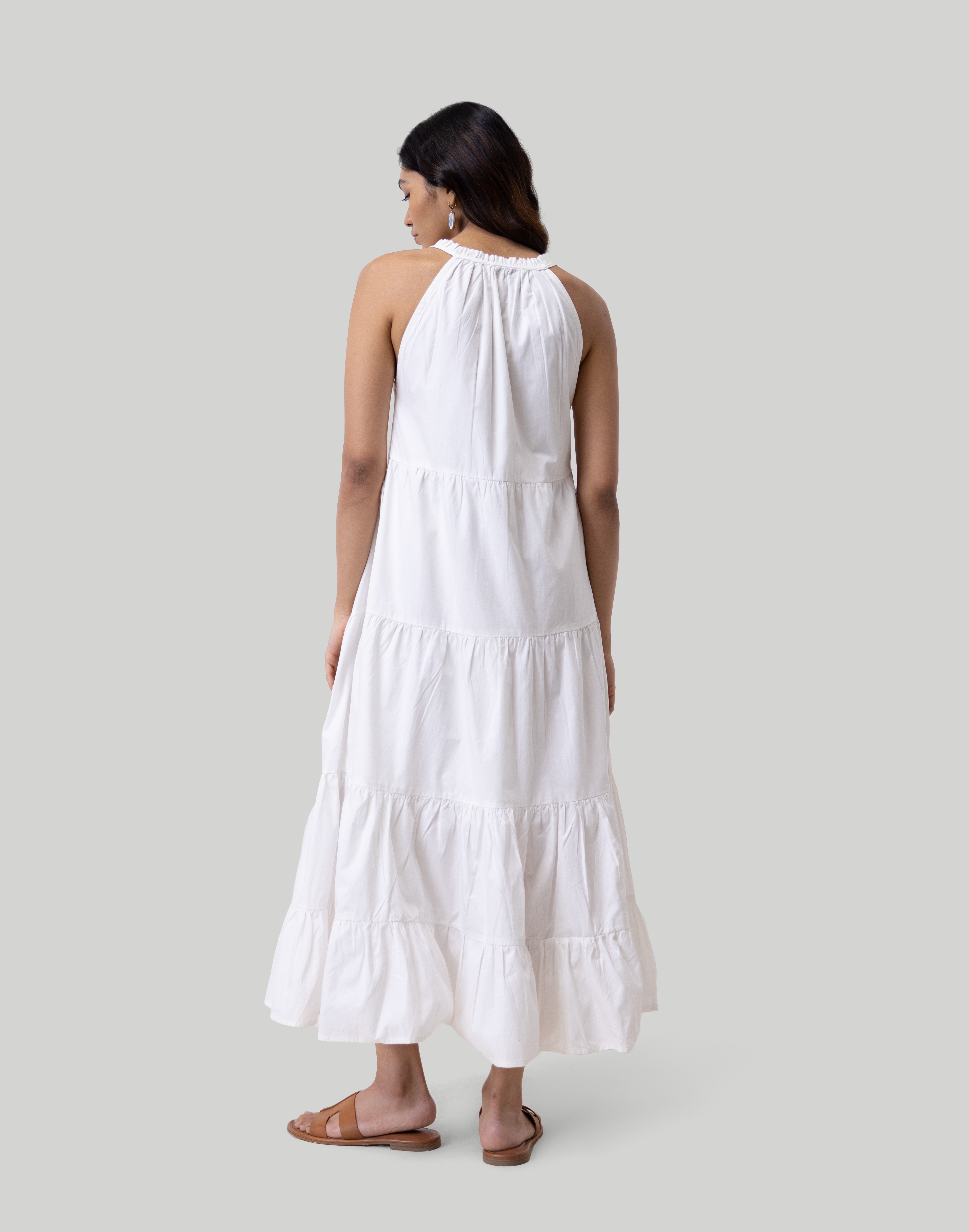 Reistor Embroidered Tiered Sleeveless Maxi Dress