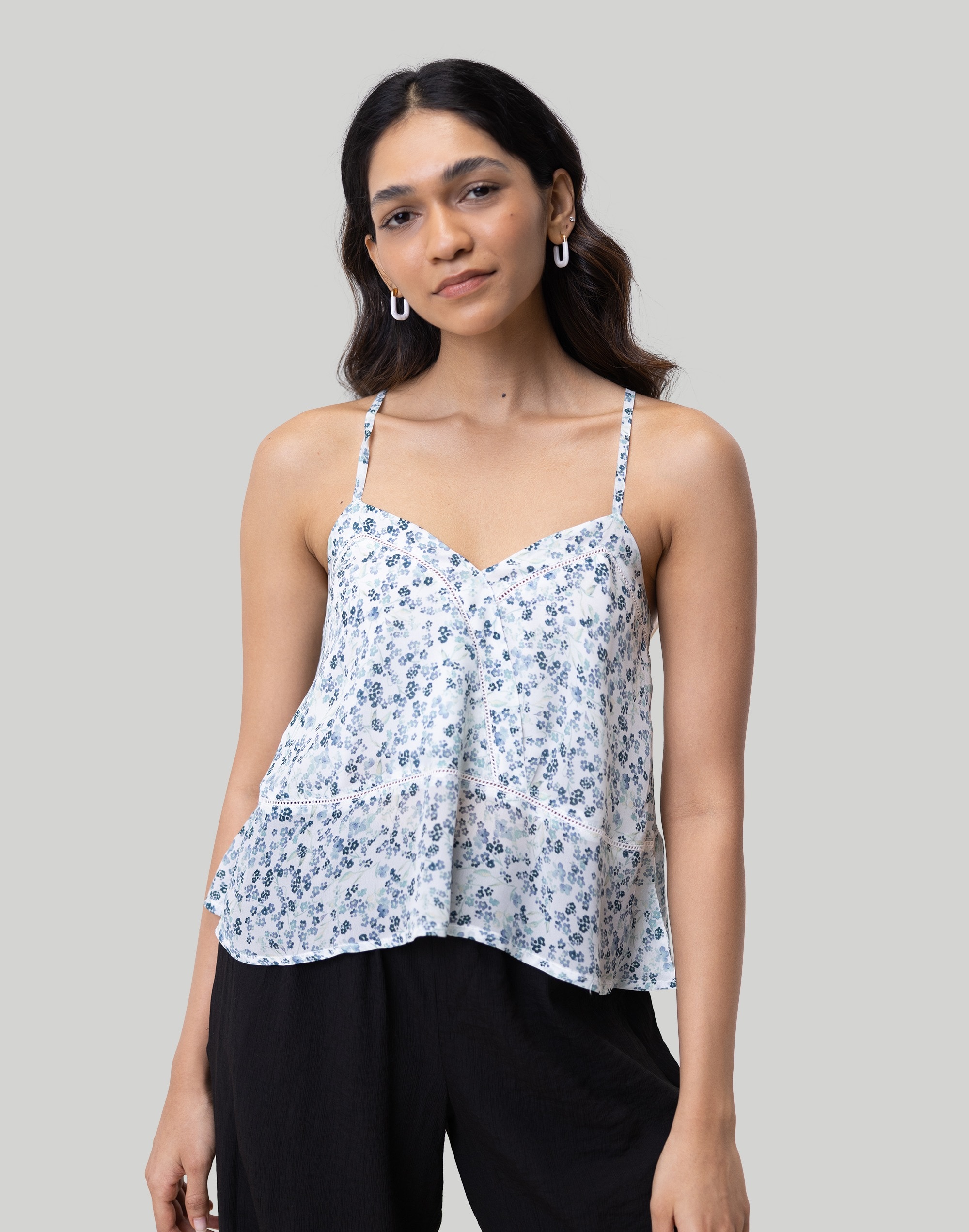 Reistor Lace-Trim V-Neck Camisole Top