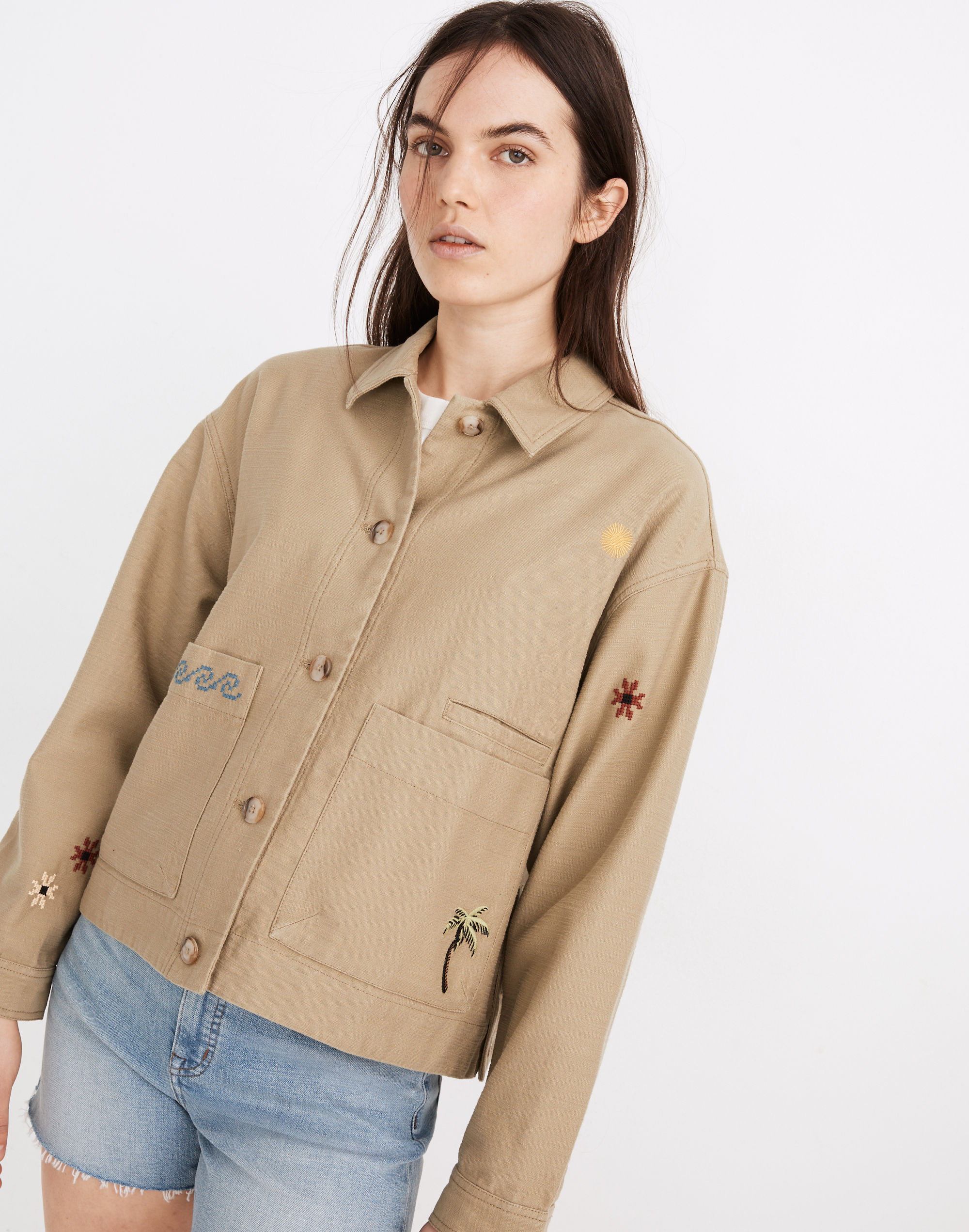 embroidered chore jacket