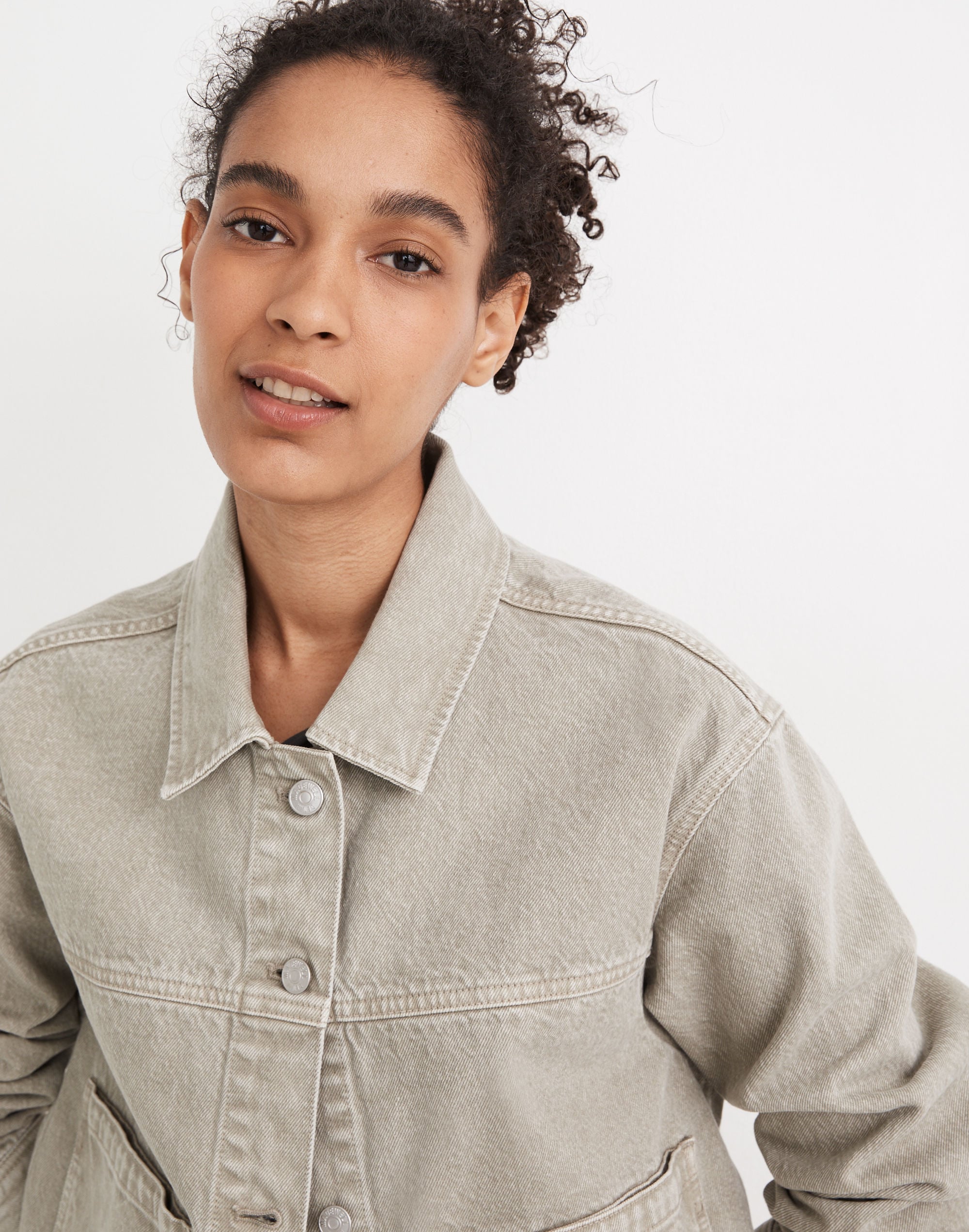 Garment-Dyed Denim Patch Pocket Trucker Jacket