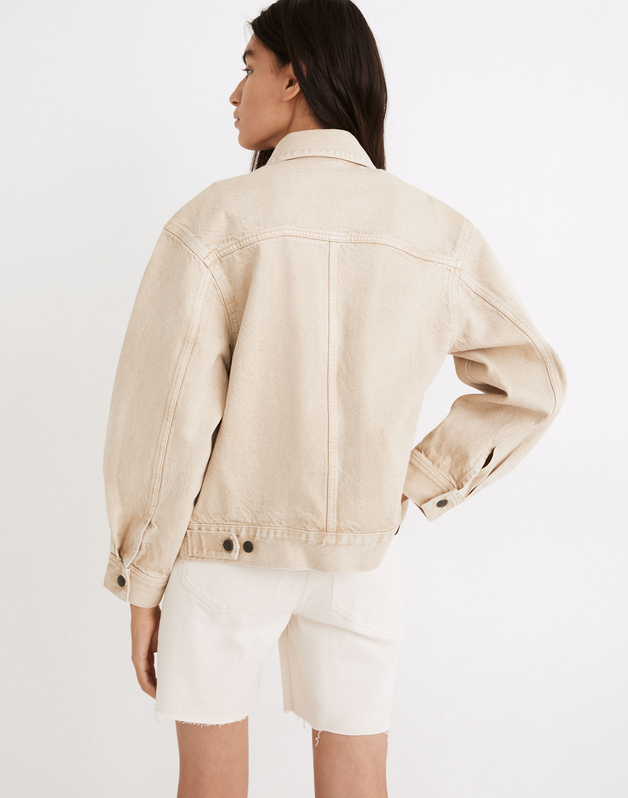 Balloon-Sleeve Crop Jean Jacket