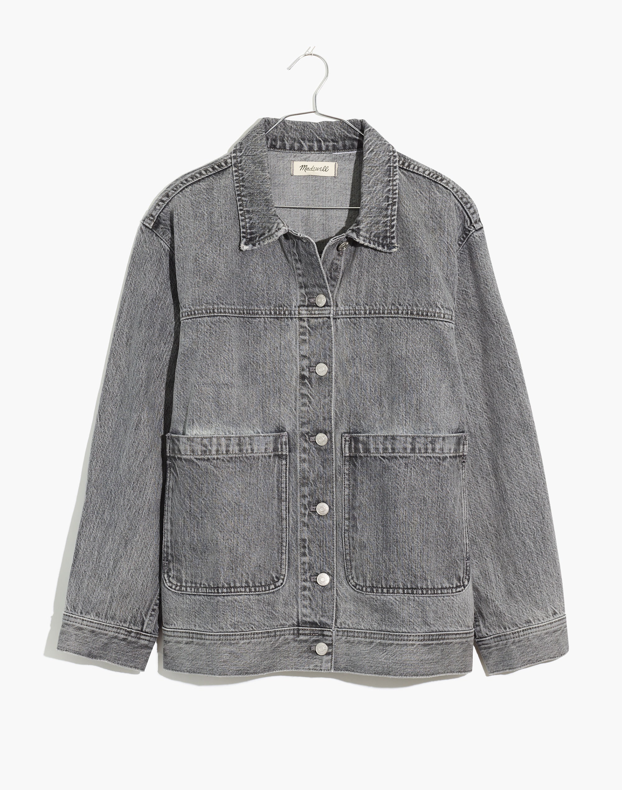 Denim Patch Pocket Trucker Jacket in Noll Wash