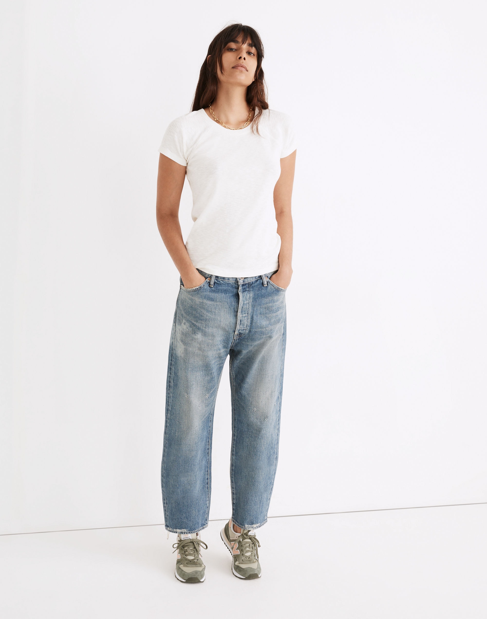chimala&reg; selvedge wide tapered cut jeans