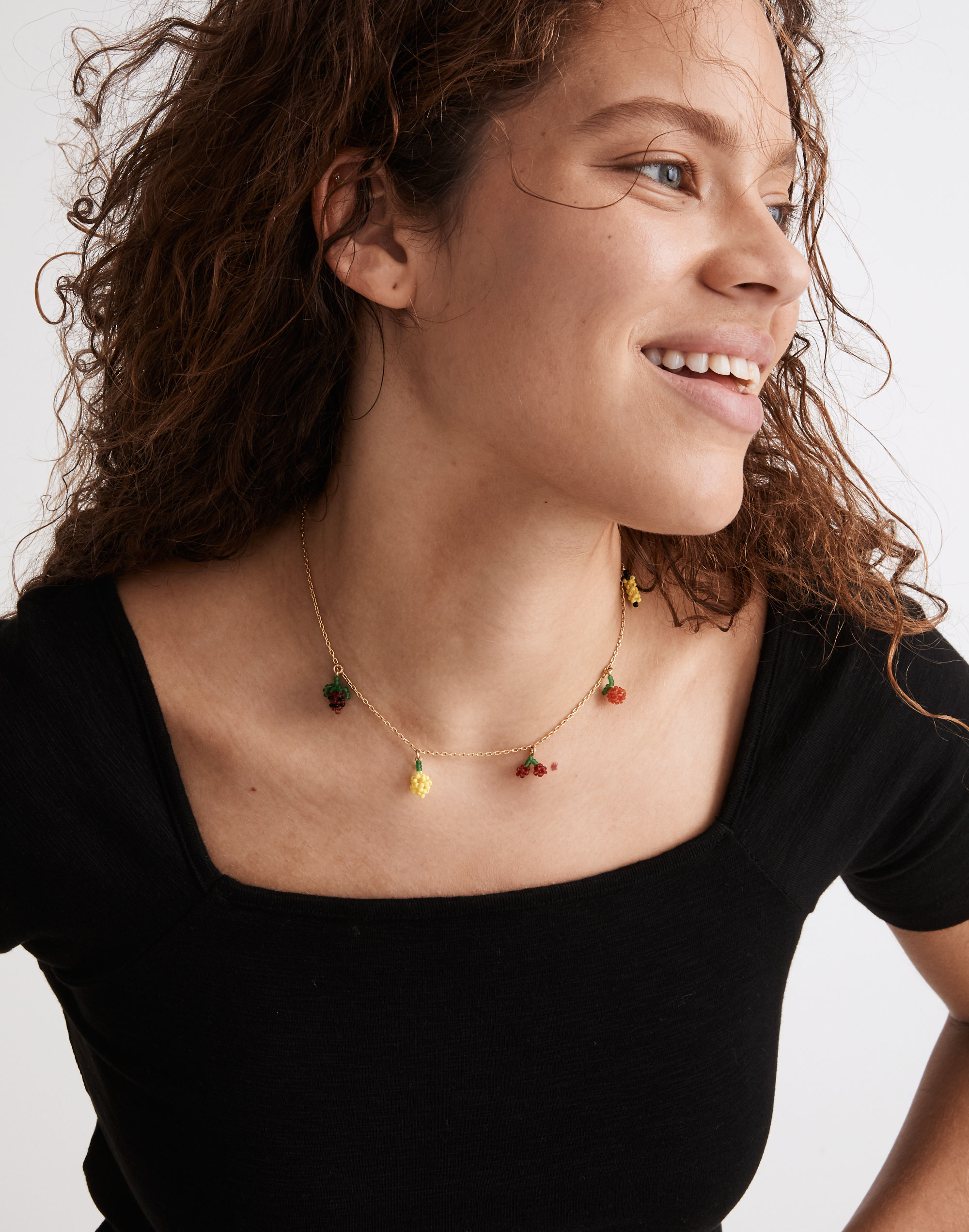 Beaded Fruit Chain Necklace