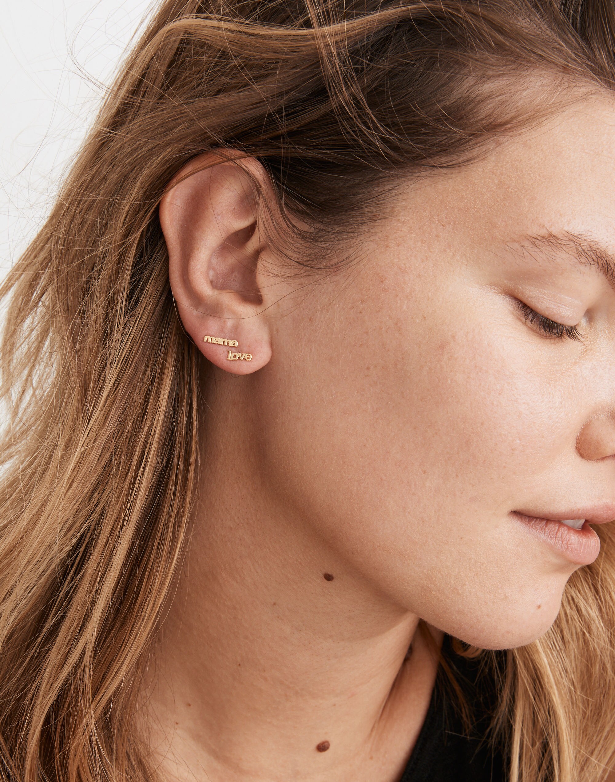 Delicate Collection Demi-Fine 14k Plated Mismatch Mama Stud Earrings