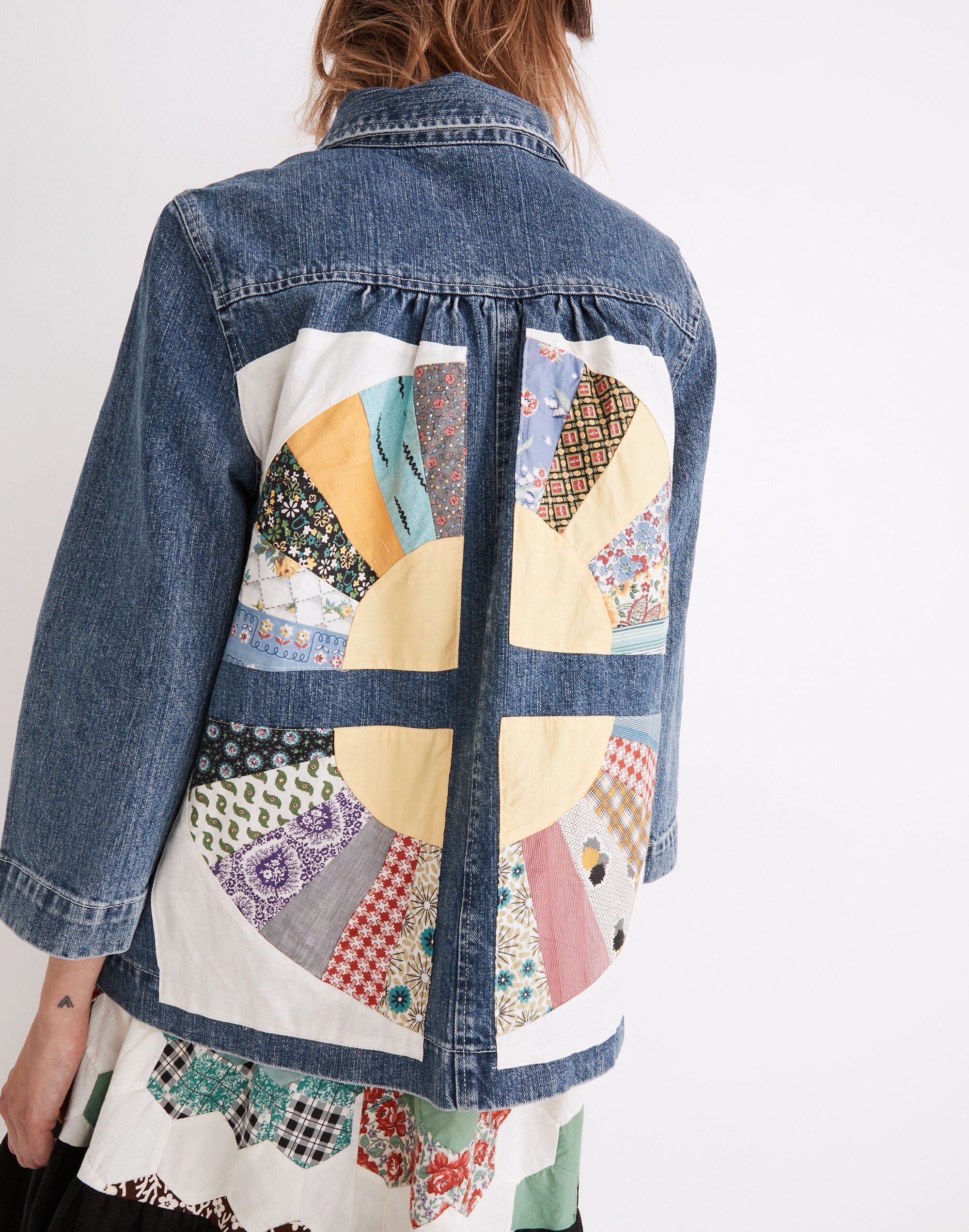 Carleen Denim Patchwork Loren Pocket Jacket