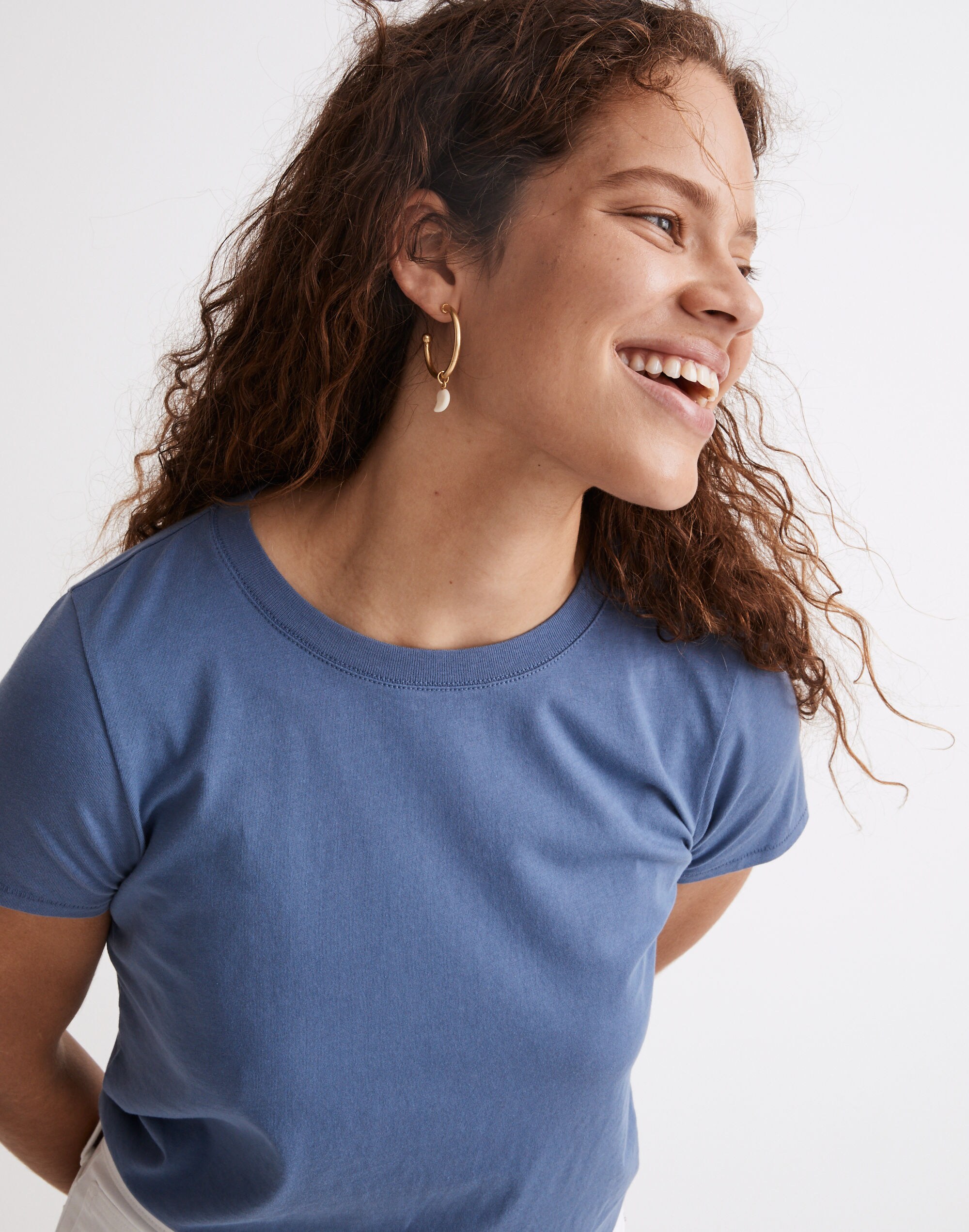 Shell Charm Large Hoop Earrings