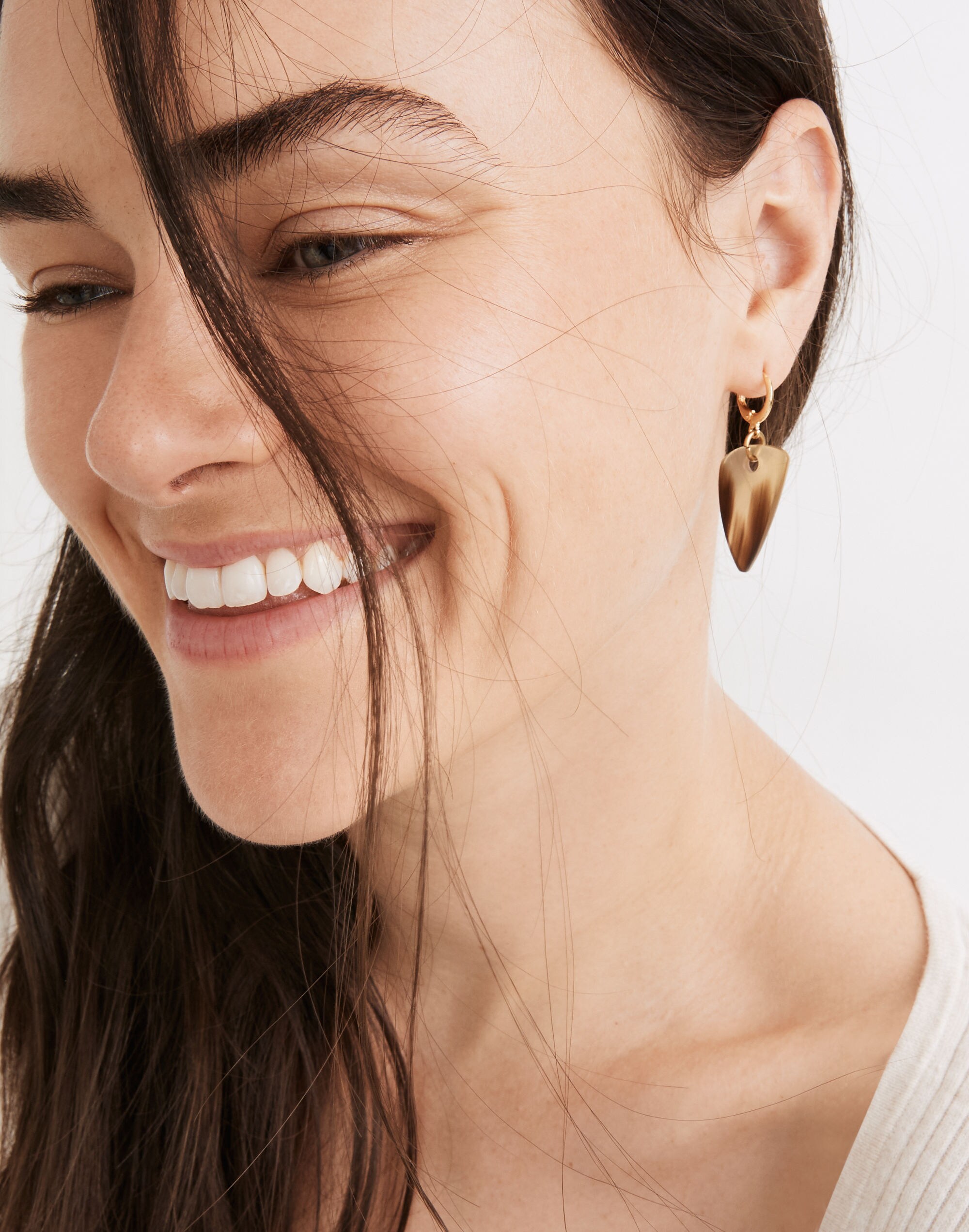 To The Market Upcycled Horn Charm Hoop Earrings