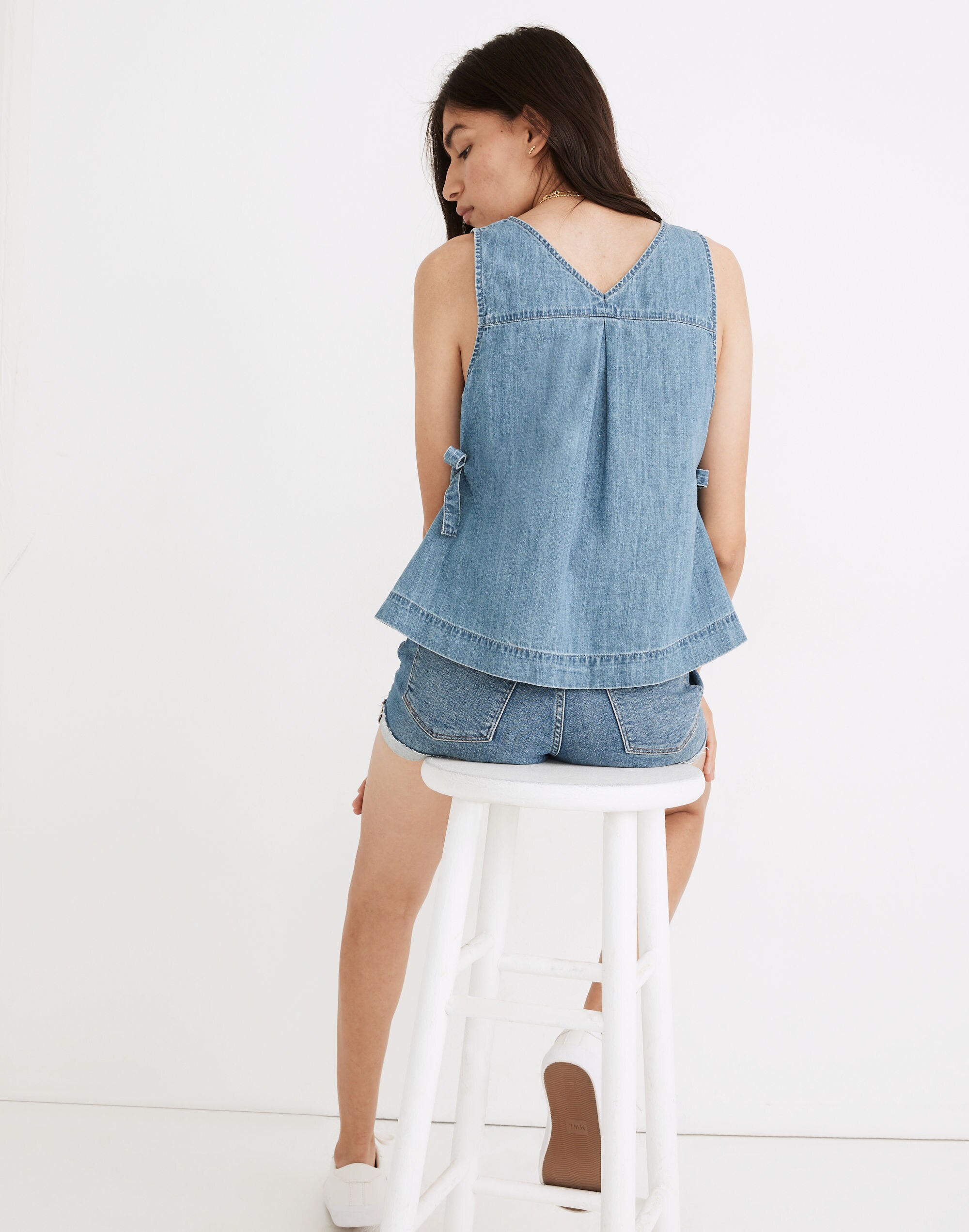 Denim Side-Tie Tank Top