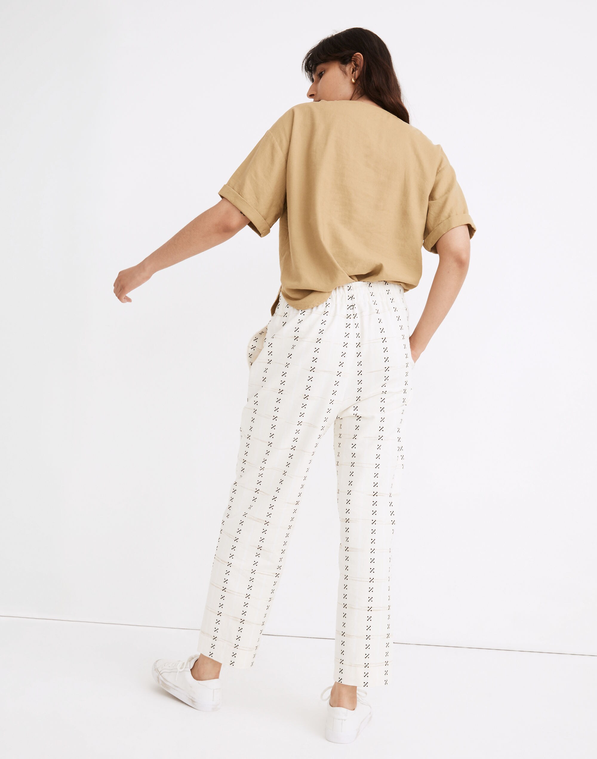 Jacquard Tapered Huston Pull-On Crop Pants