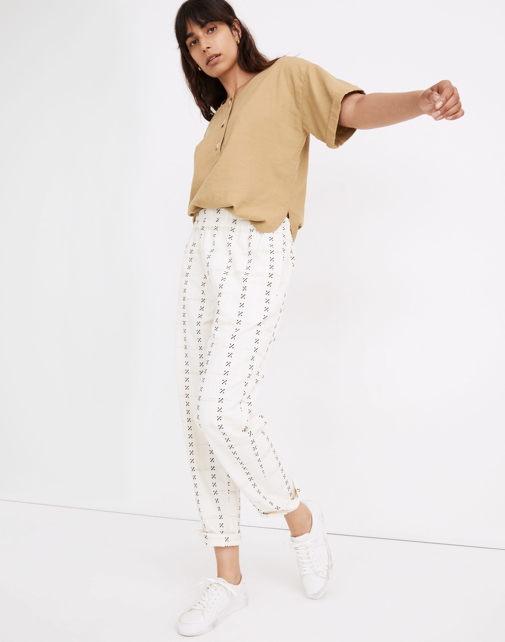 jacquard tapered huston pull-on crop pants