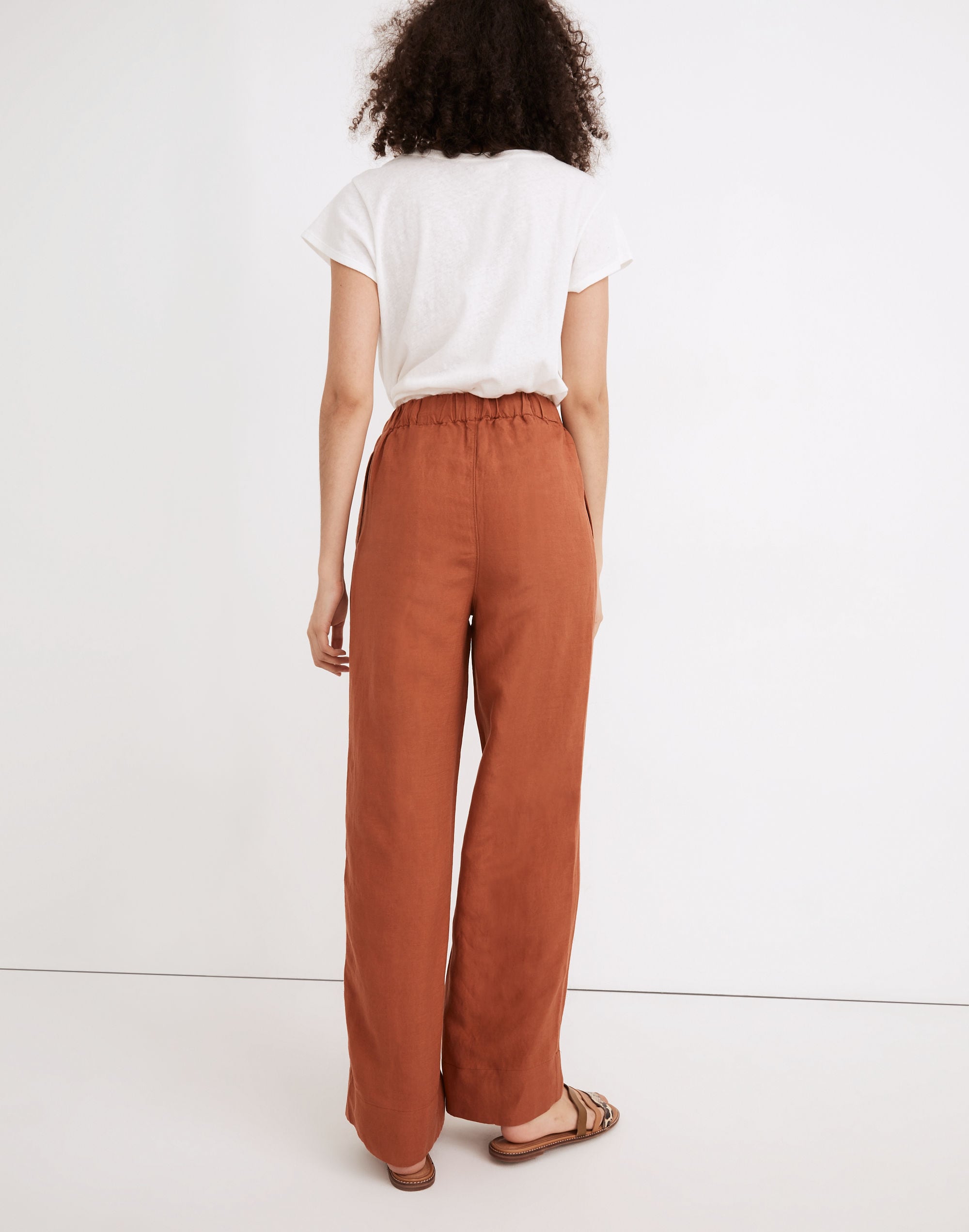 Linen-Blend Huston Pull-On Full-Length Pants