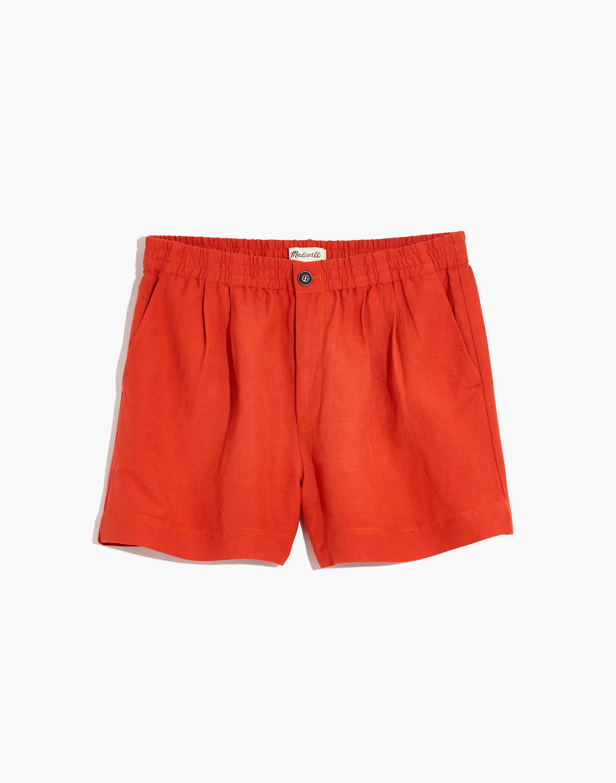 Linen-Blend Track Shorts