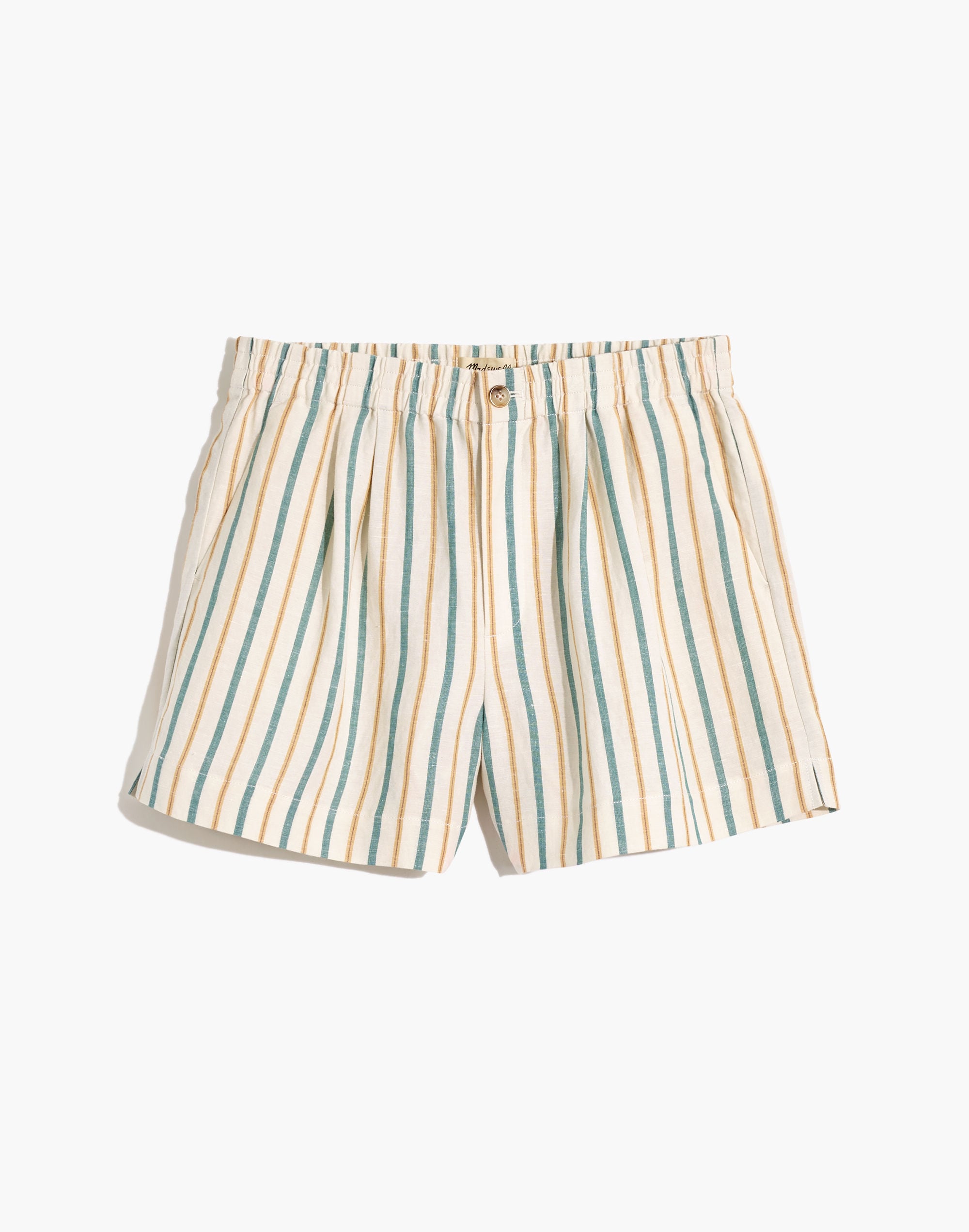 Linen-Blend Track Shorts in Stripe