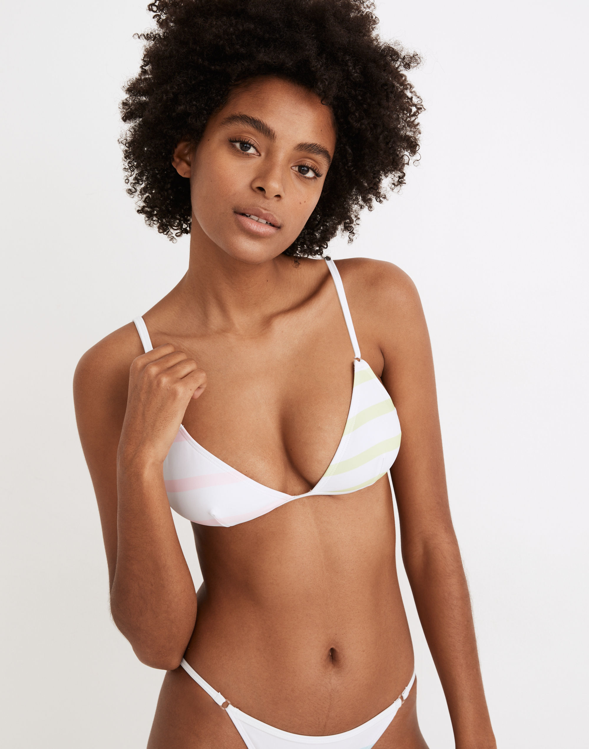 solid &amp; striped&reg; lulu triangle bikini top in colorblock stripe
