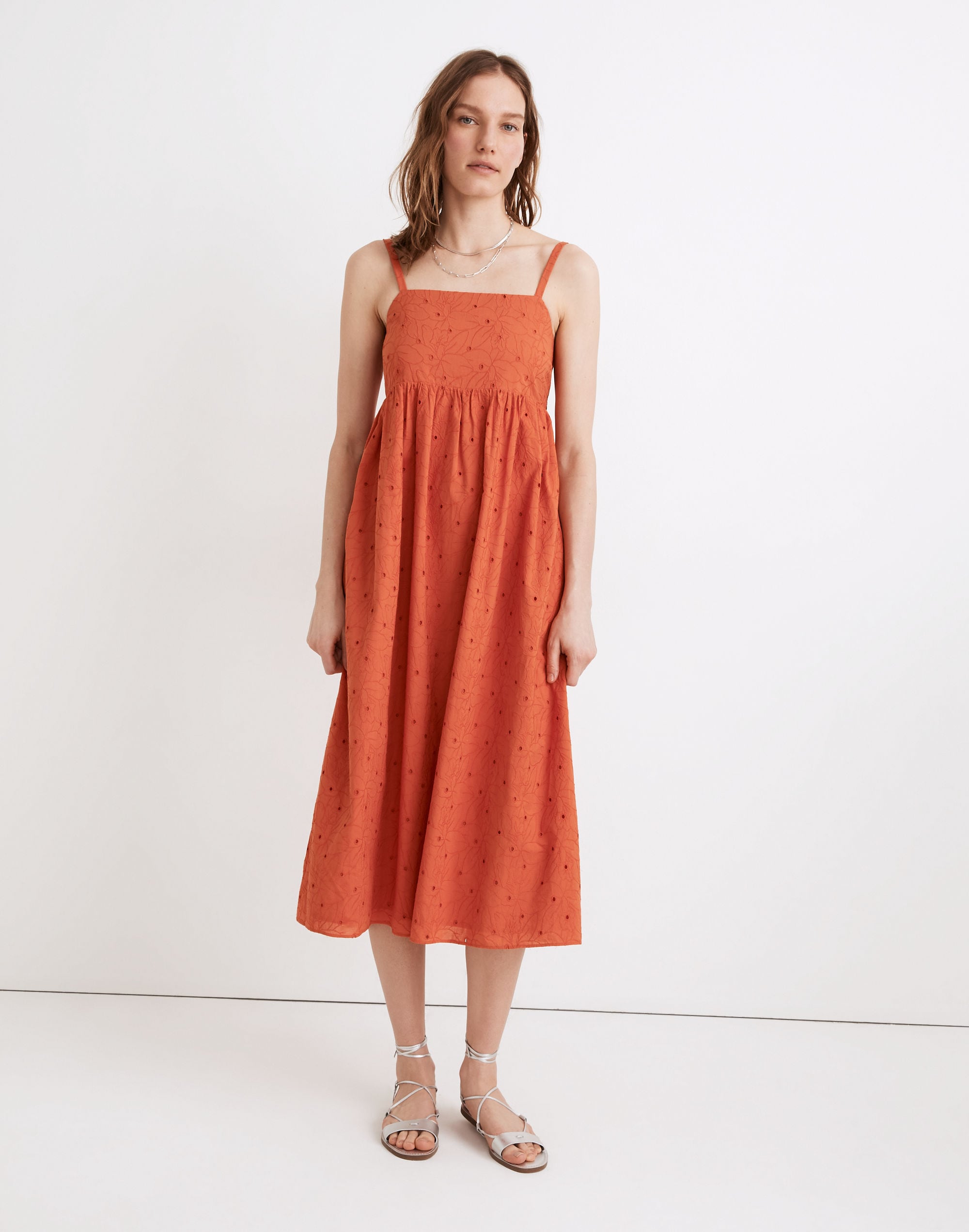 Eyelet Summertime Cami Midi Dress