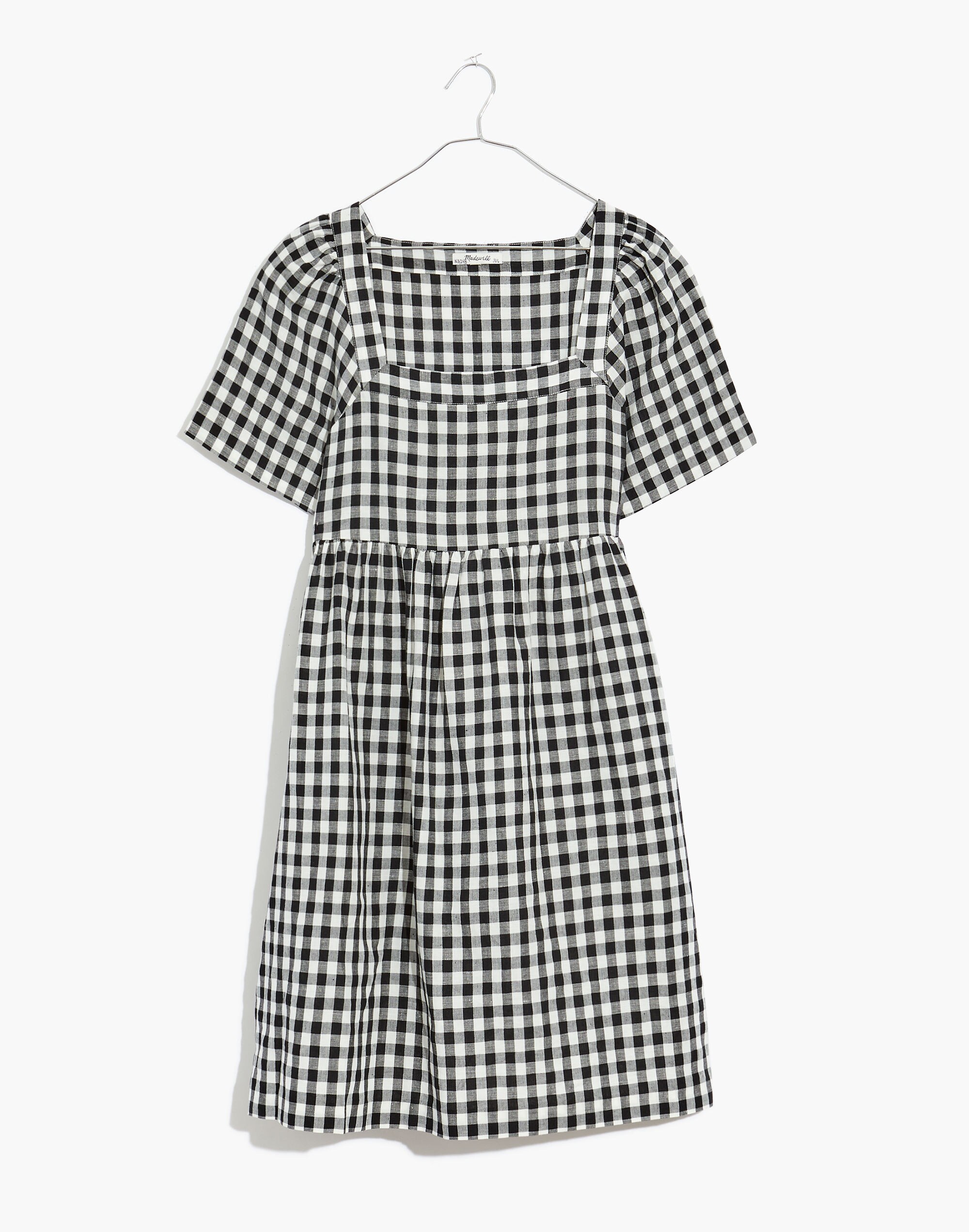 Linen-Blend Allie Mini Dress in Gingham Check | Madewell