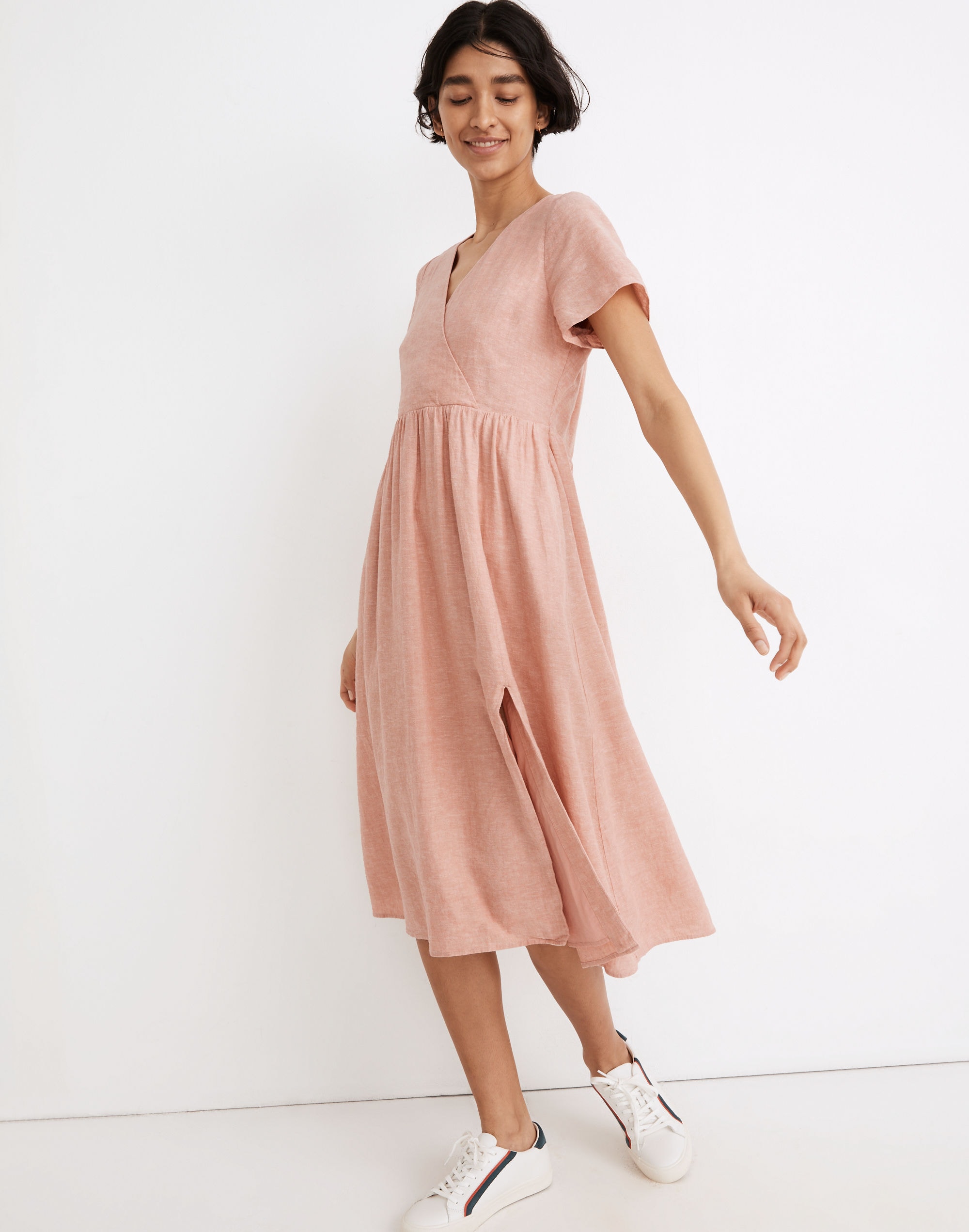 Petite Linen-Blend Clara Midi Dress