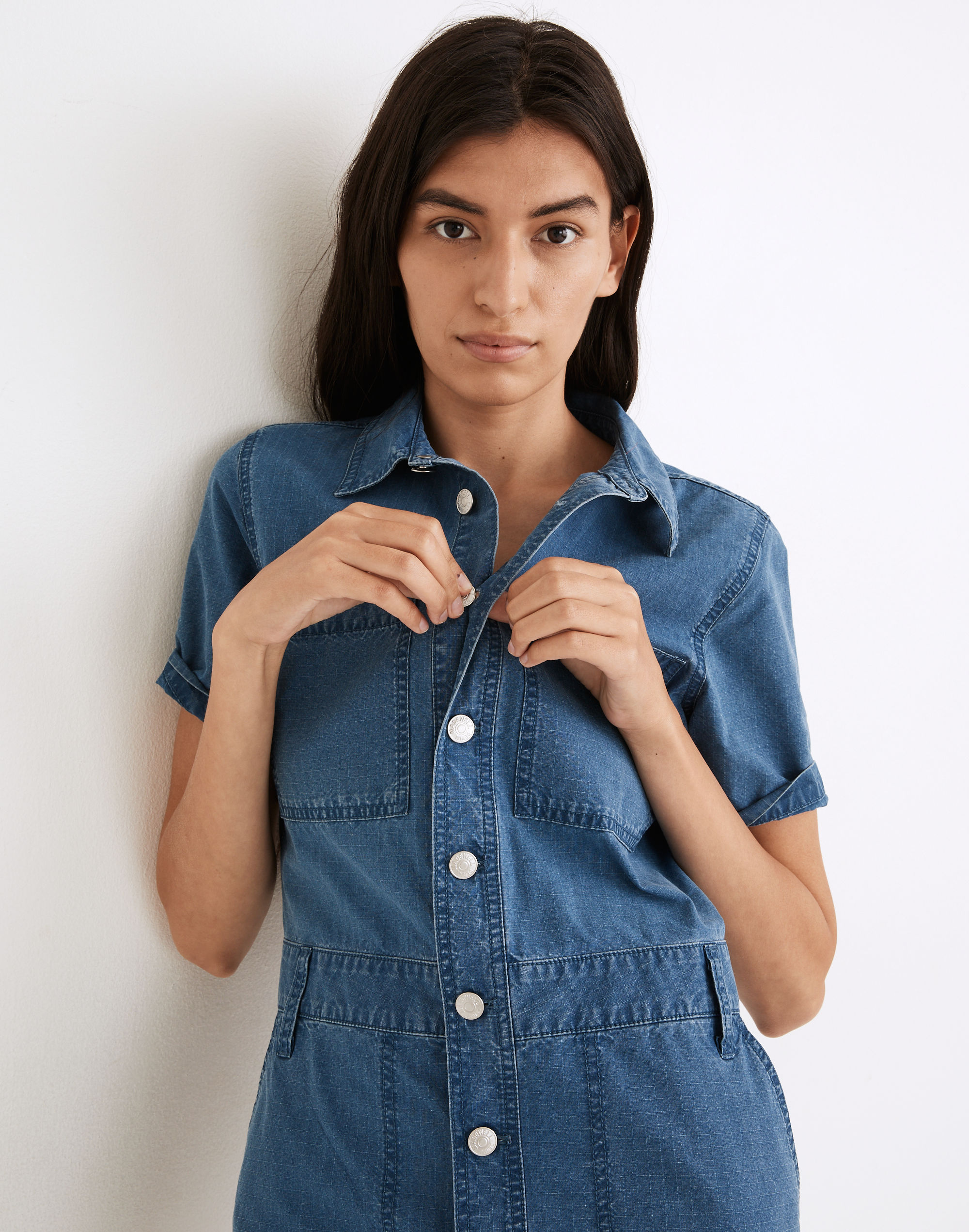 Indigo Ripstop Coverall Romper