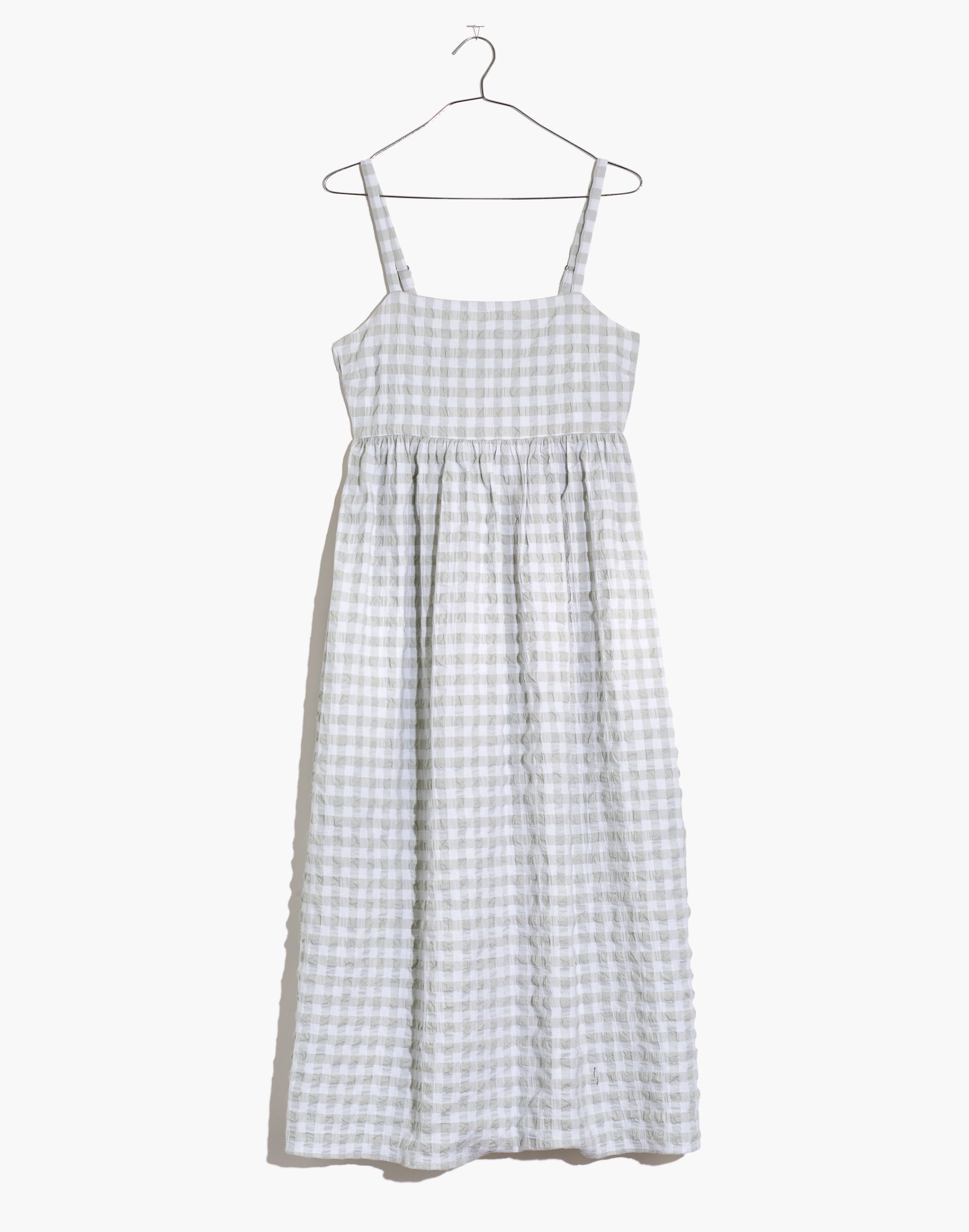 Petite Summertime Cami Midi Dress in Seersucker Gingham
