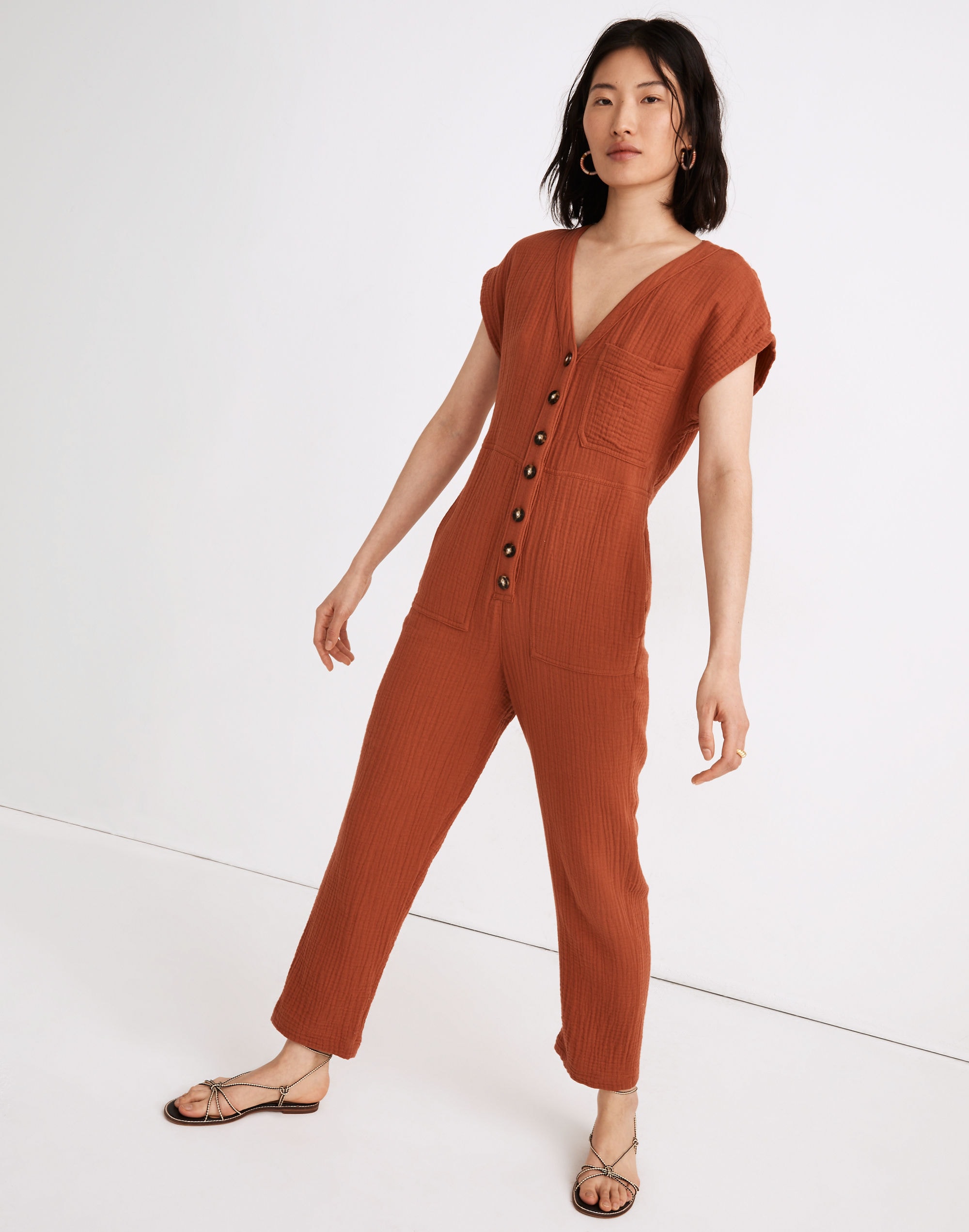 Lightspun Cap-Sleeve Jumpsuit