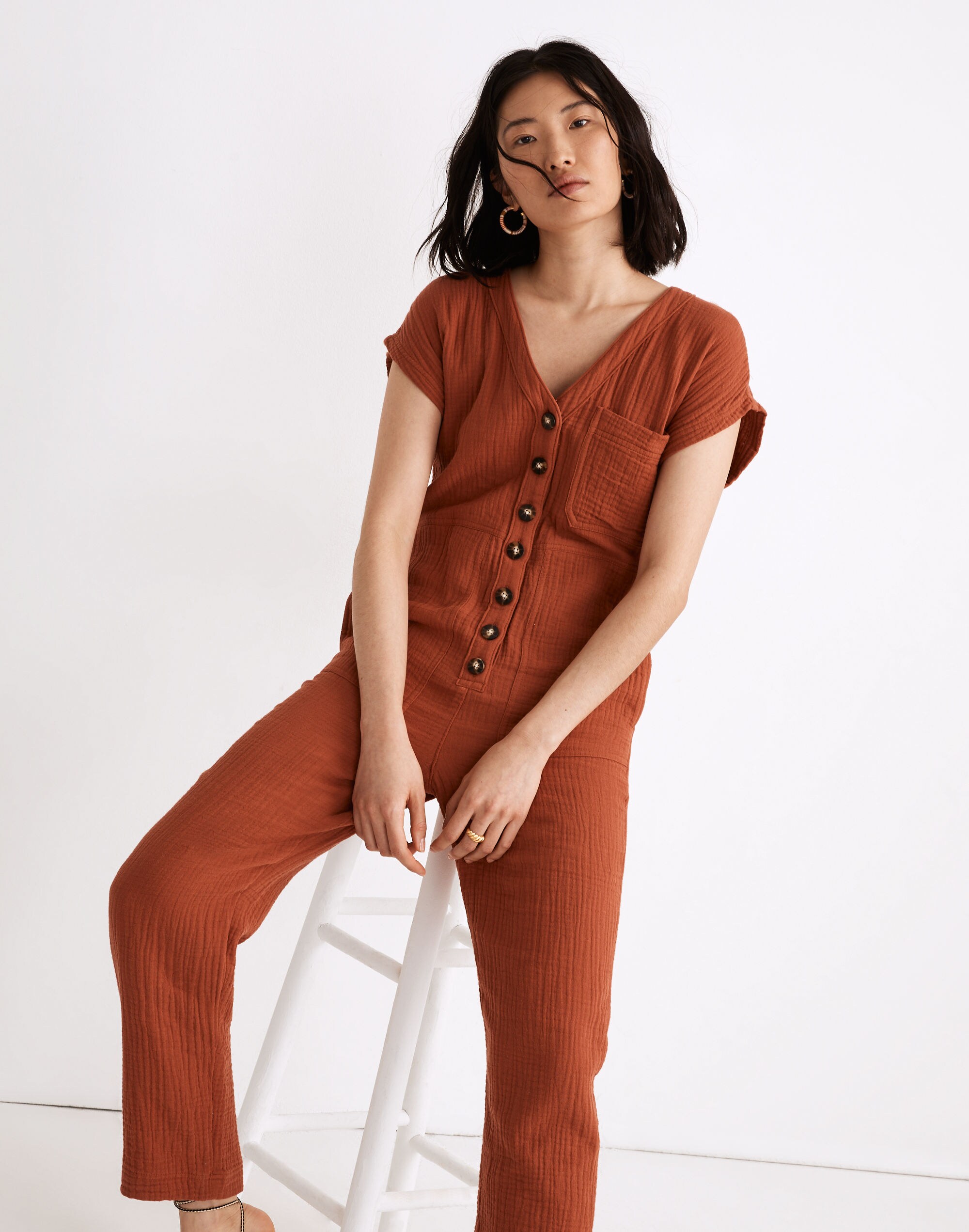 Lightspun Cap-Sleeve Jumpsuit
