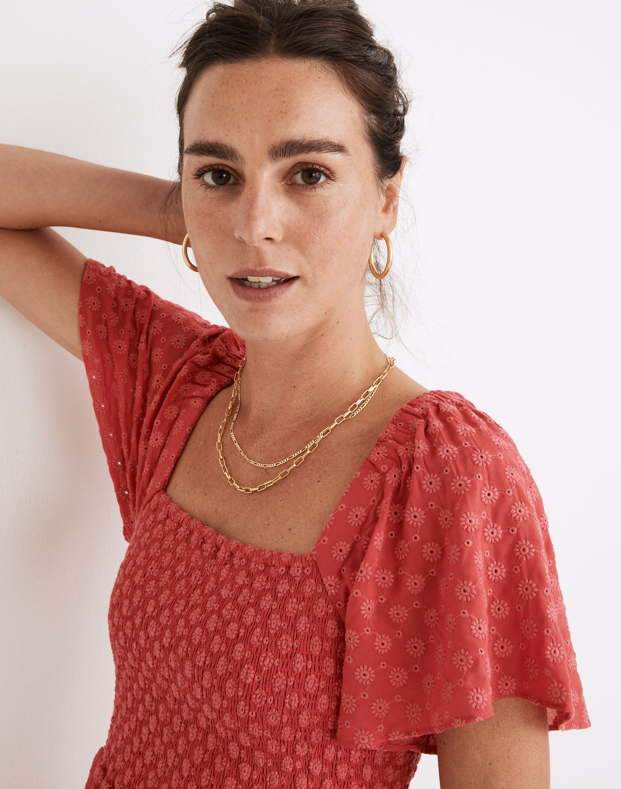 Eyelet Lucie Smocked Mini Dress