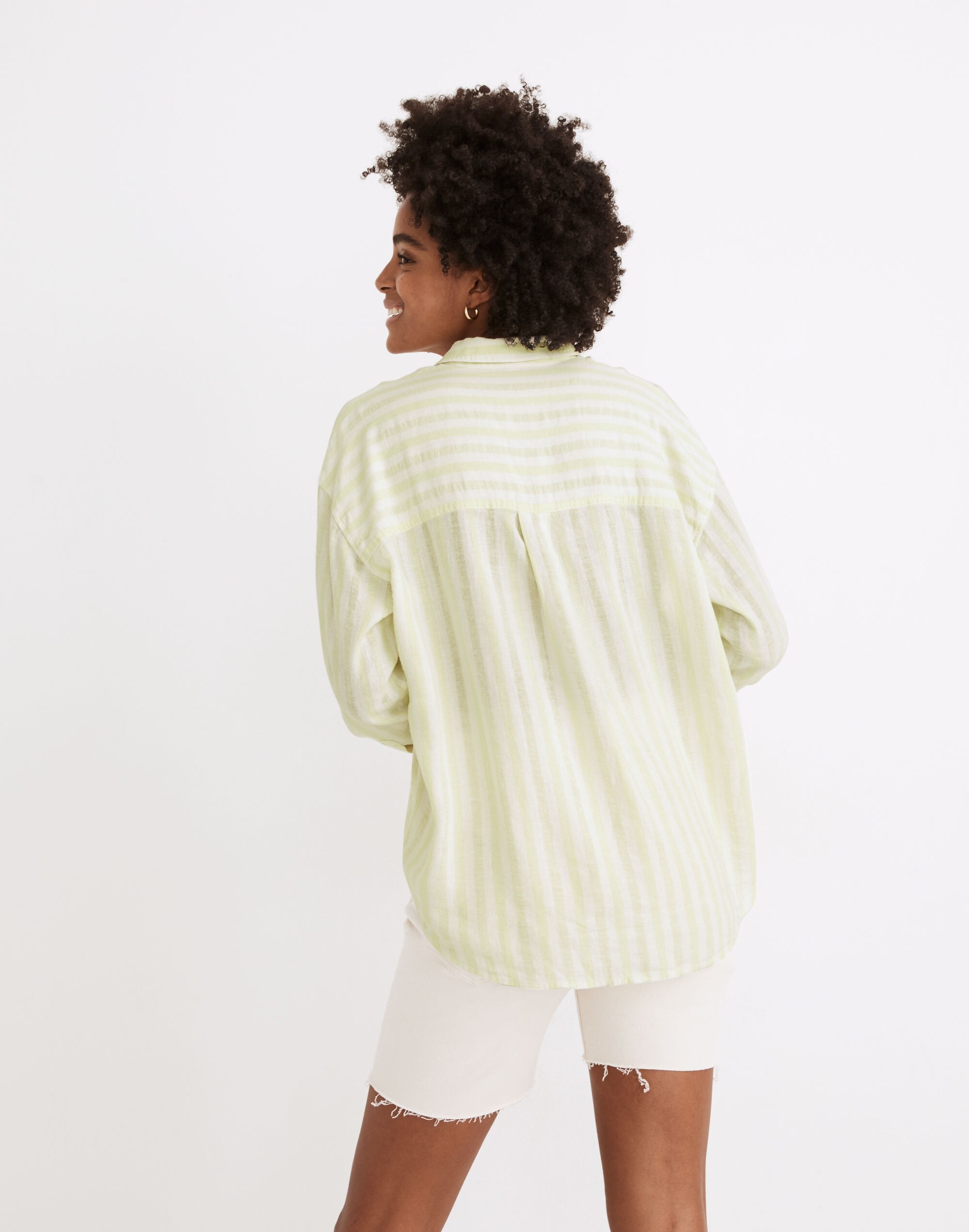 Linen-Blend Painter Shirt in Eades Stripe