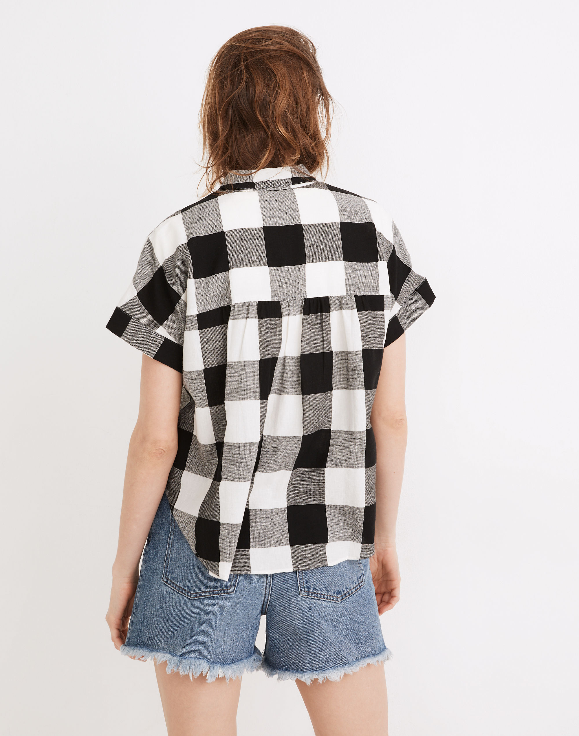 Linen-Cotton Hilltop Shirt in Buffalo Check