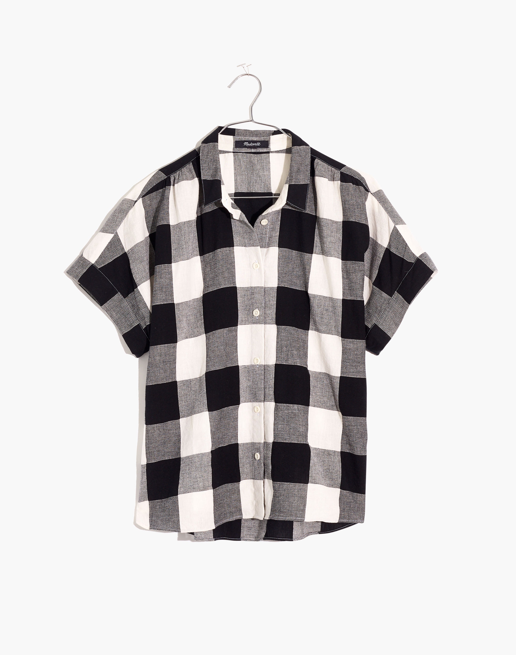 Linen-Cotton Hilltop Shirt in Buffalo Check