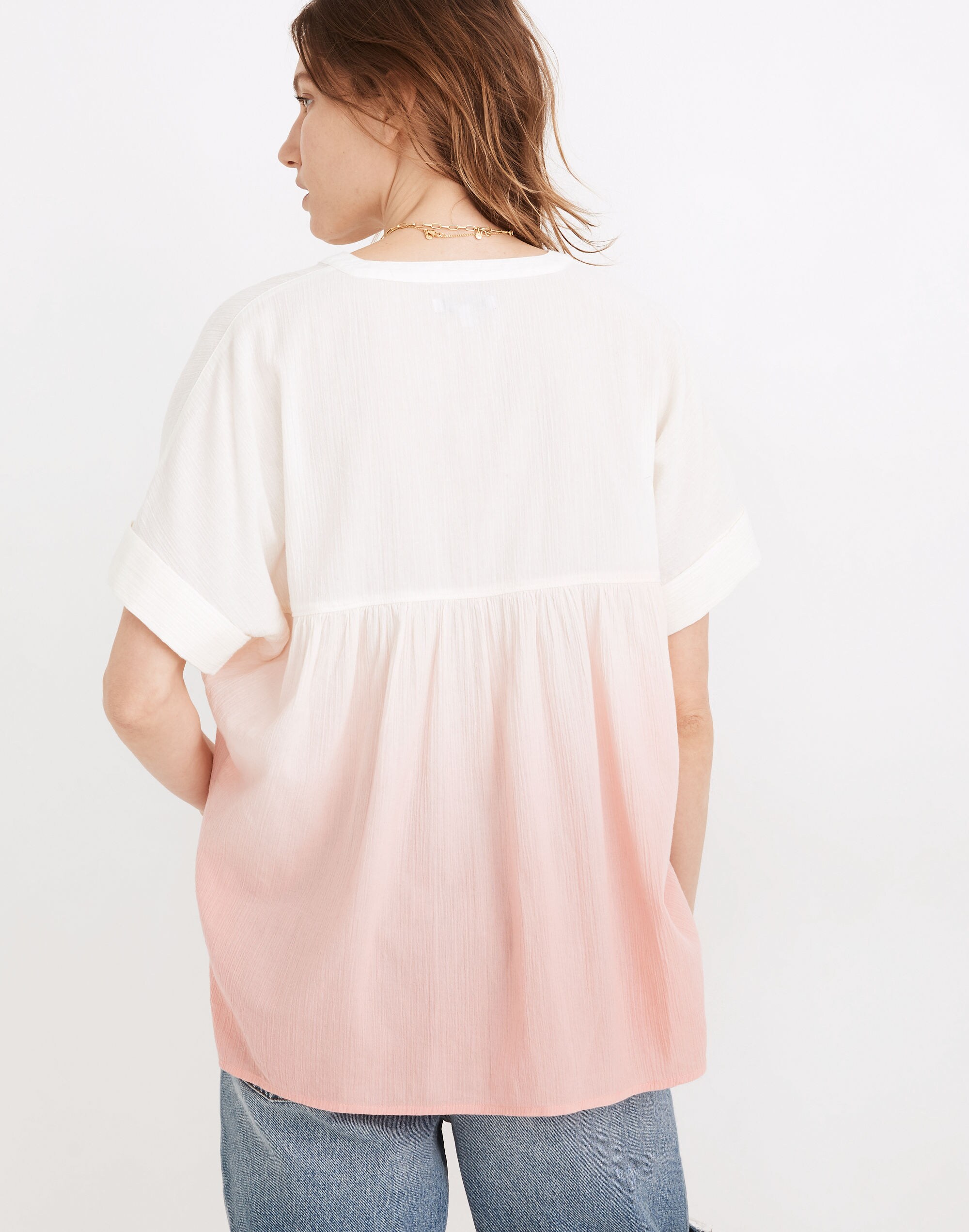 Dip-Dye Lakeline Popover Shirt in Stripe