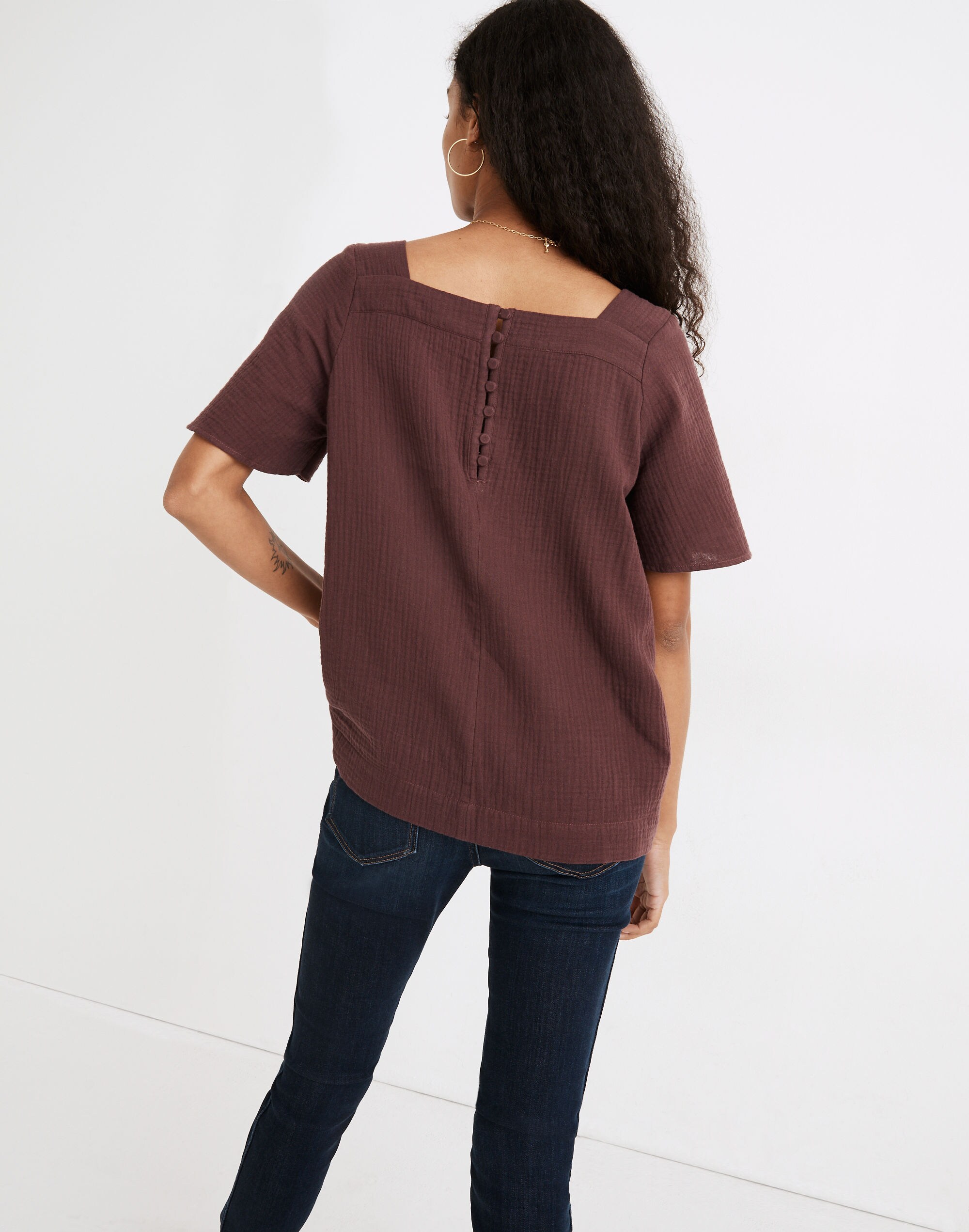 Lightspun Harlow Square-Neck Top
