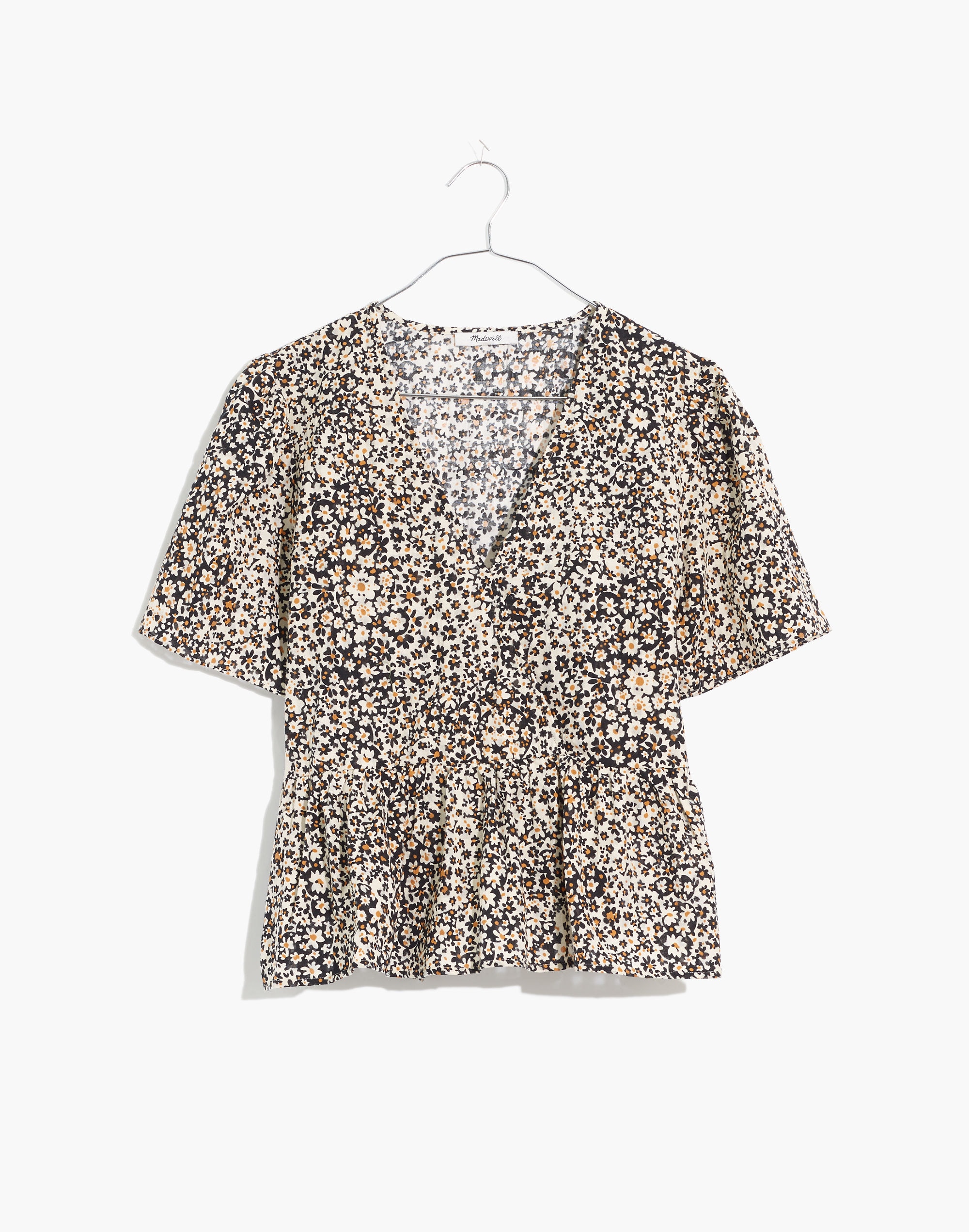 Crossover Peplum Top in Daisy Groove