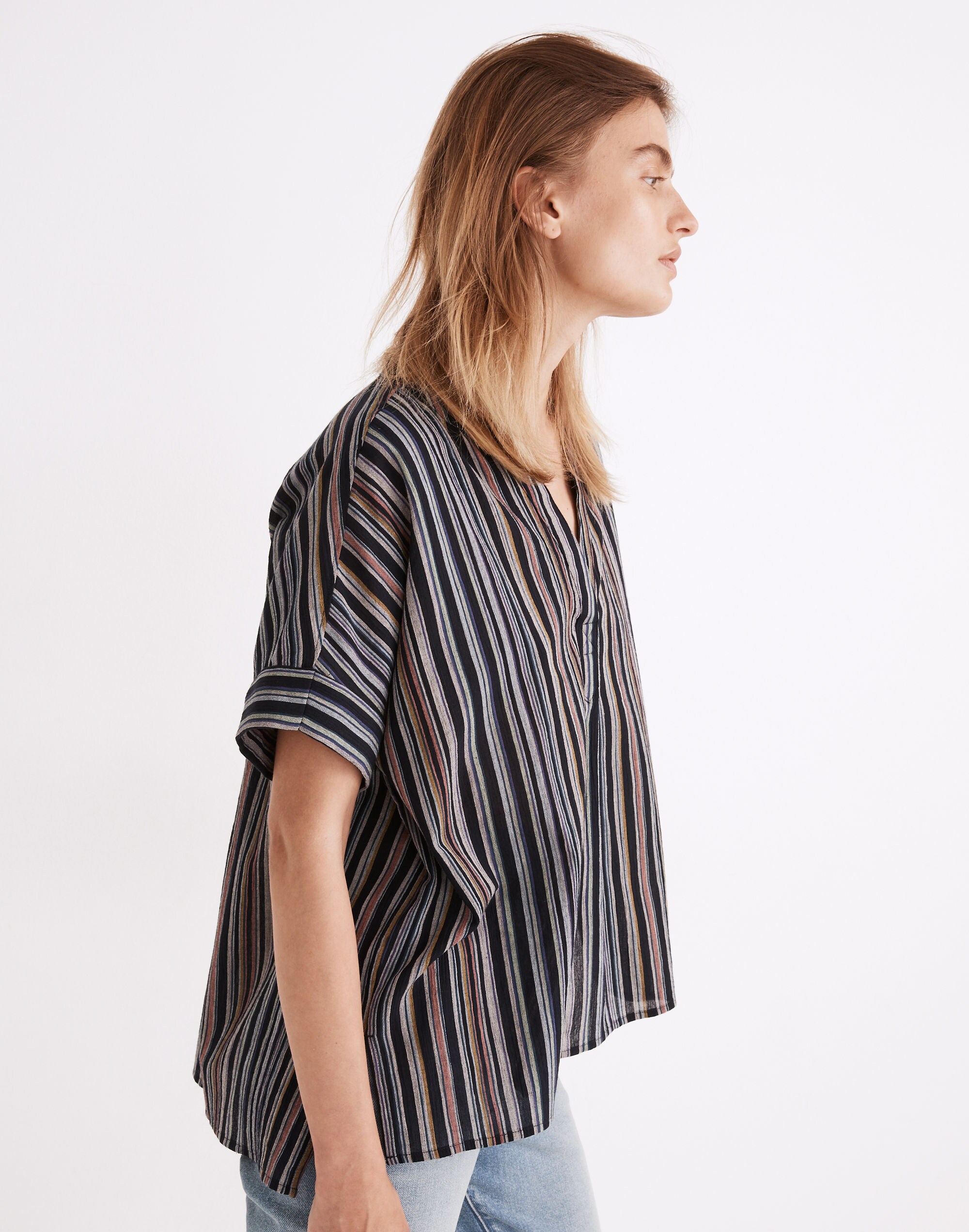 Lakeline Popover Shirt in Rainbow Stripe